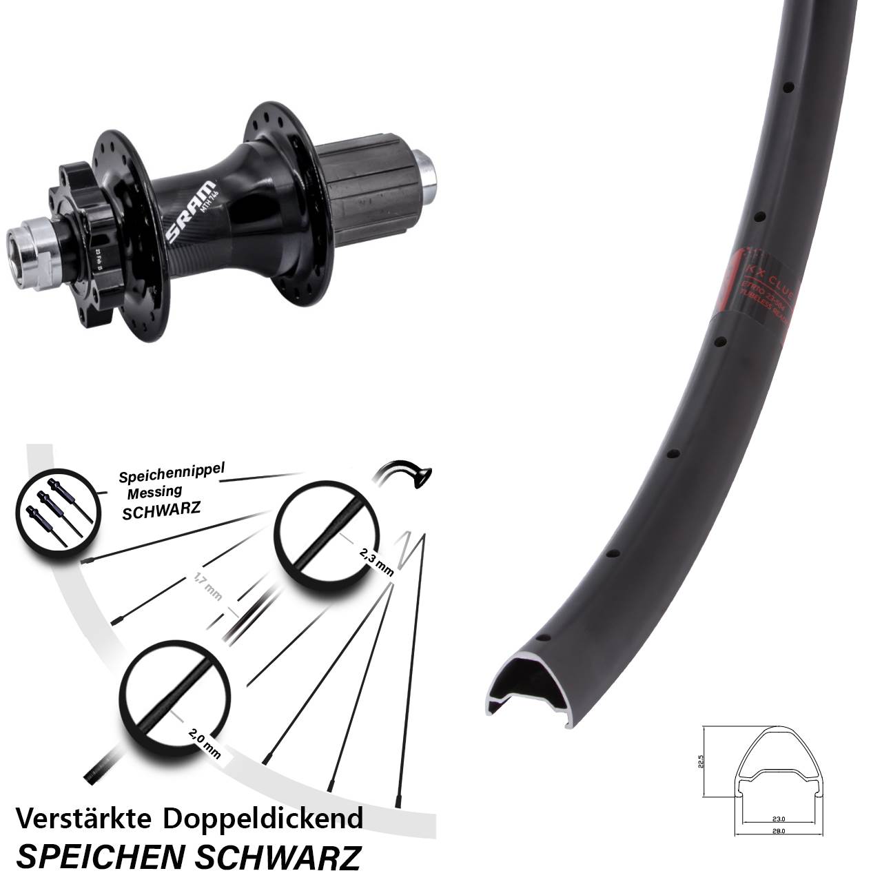 Disc Laufrad 12x148 28-29 Zoll KX Clue Sram 746 8-11 fach HG