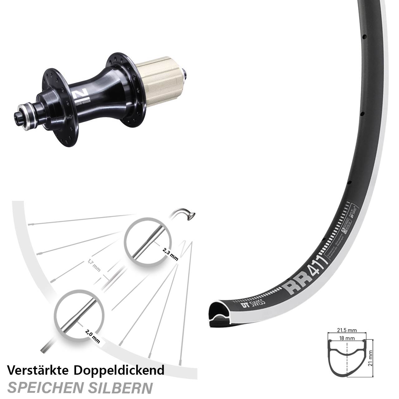 Hinterrad QR 28 Zoll DT Swiss RR411 OS Novatec F162 8-12 fach