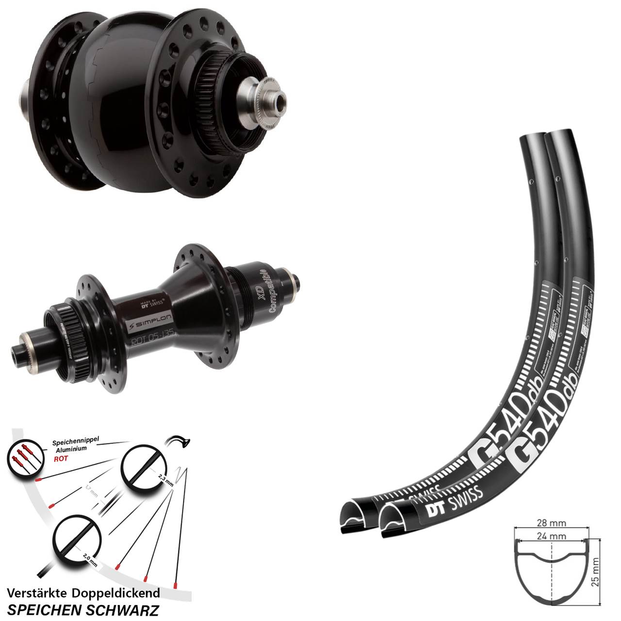 Laufradsatz Centerlock QR 29 Zoll DT Swiss G 540-370 SON 28 SRAM XD