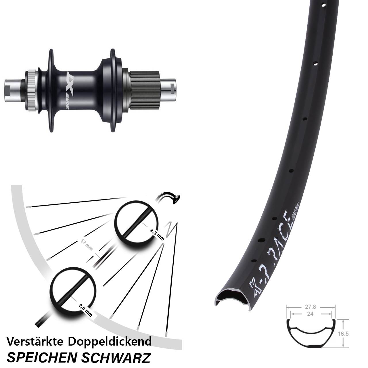 Centerlock Hinterrad 29 Zoll KX-R Race Shimano XT Micro Spline 12x142