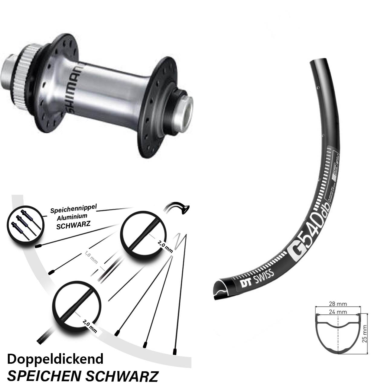 650B DT Swiss G 540 Shimano RS770 Centerlock Vorderrad 12x100