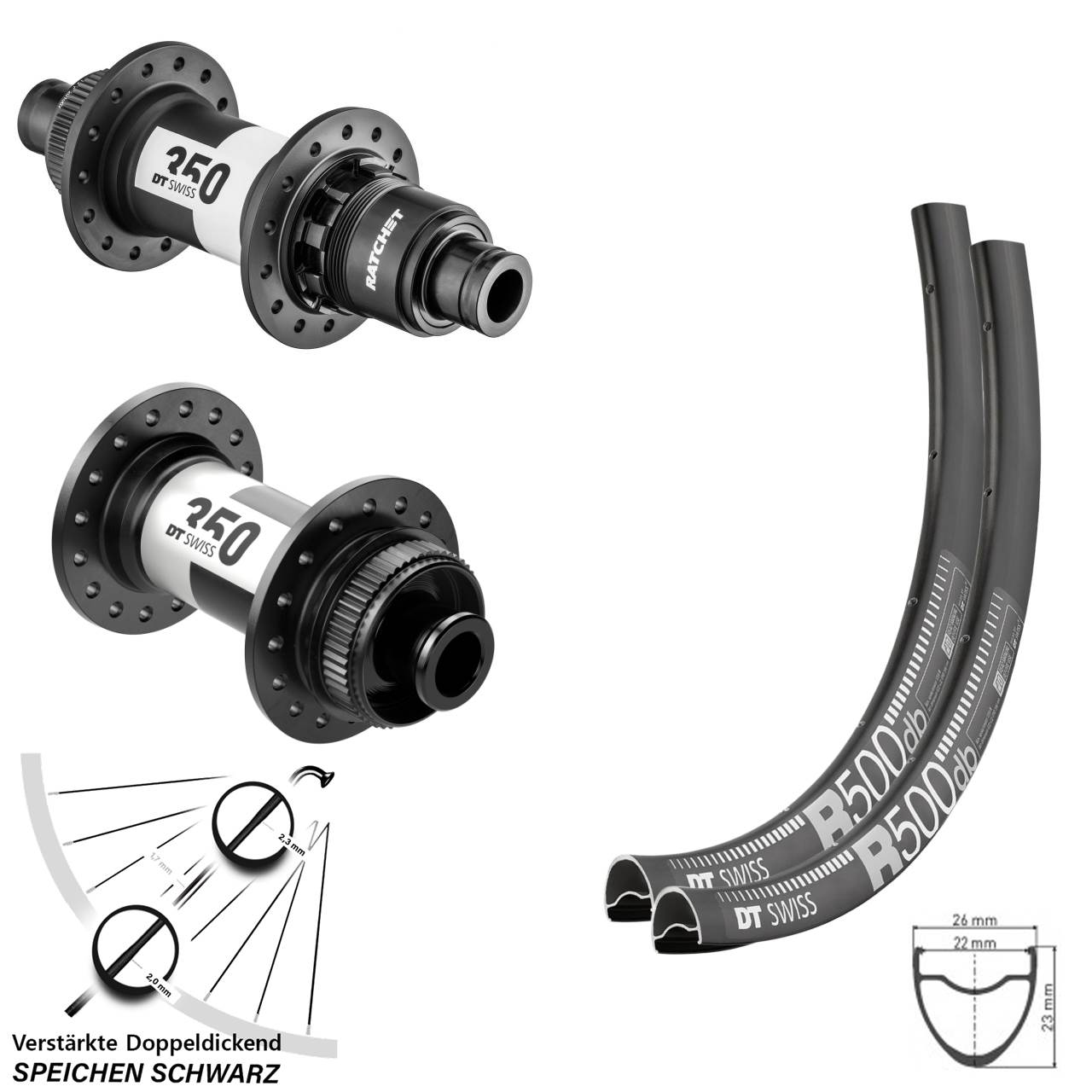 DT Swiss R500-350 Road 29 Zoll Disc Laufradsatz 12x100/142 XDR 11-12 fach