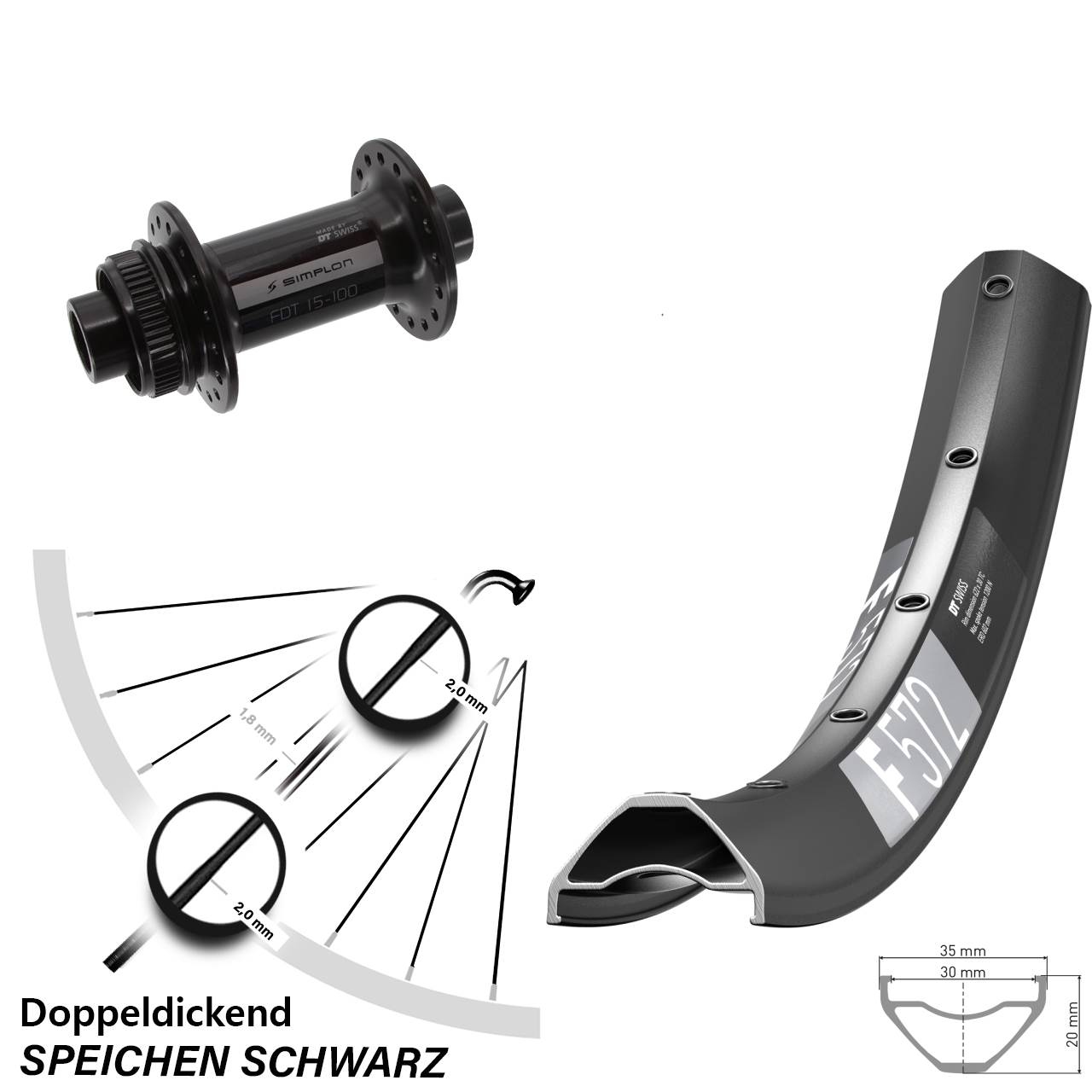 Centerlock Vorderrad 27,5 Zoll DT Swiss F572-370 15x100