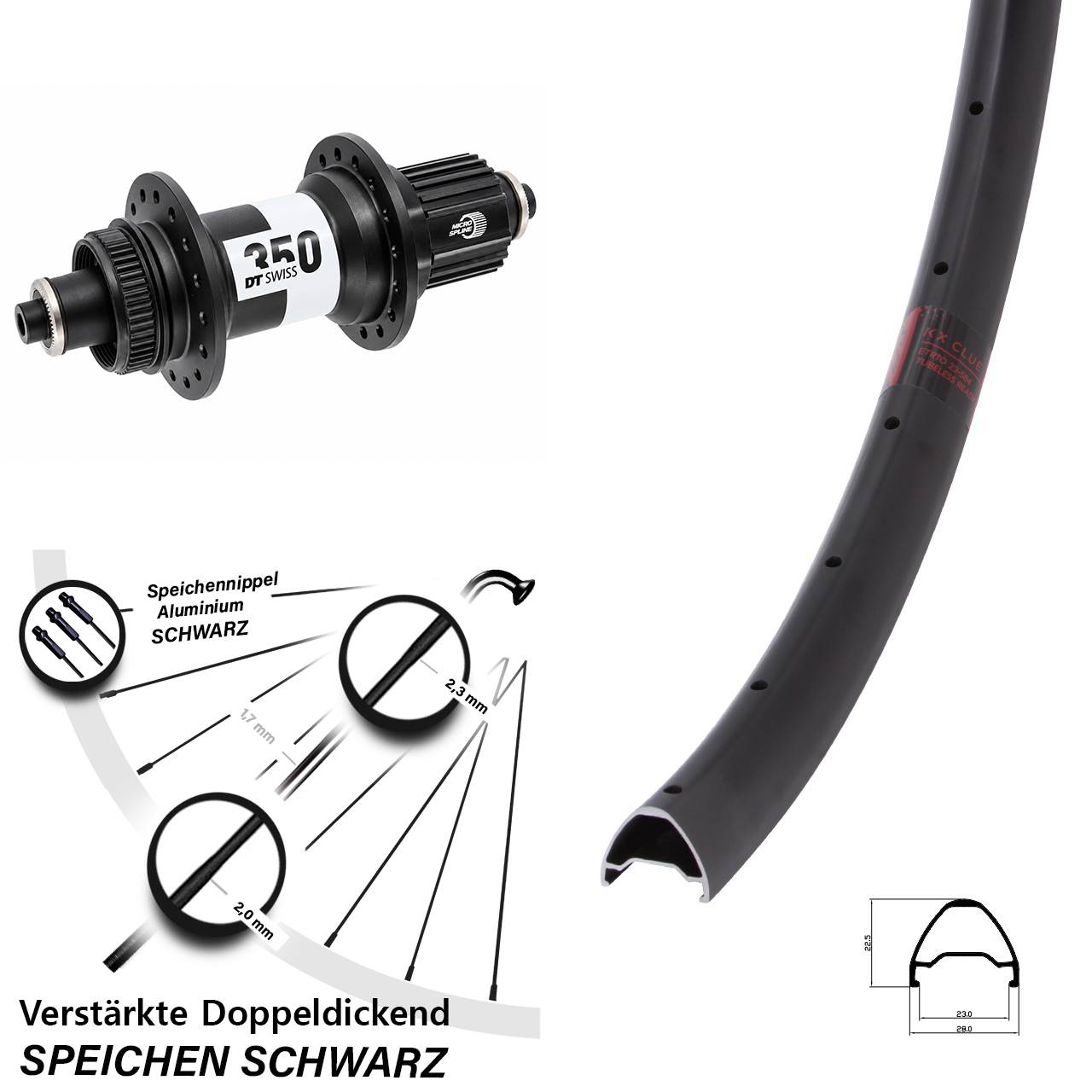 KX Clue DT Swiss 350 Ratchet 36 29 Zoll Disc Laufrad für Schnellspanner Micro Spline