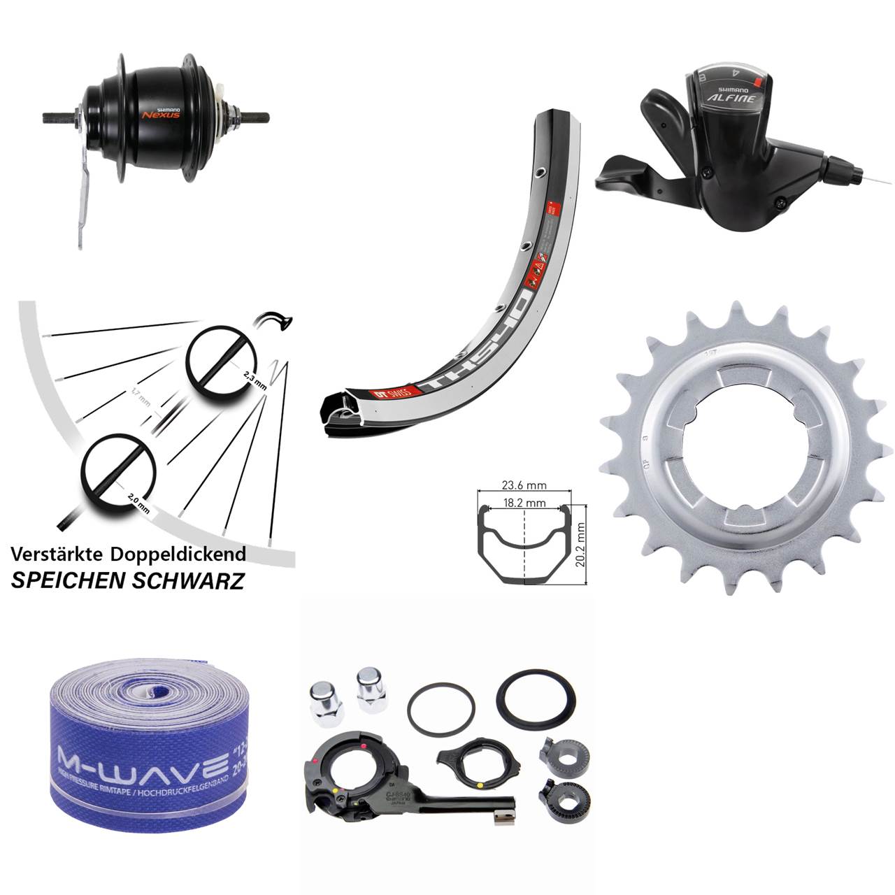Hinterrad 28 Zoll Shimano Nexus 8 Gang DT Swiss TK 540 Rücktrittbremse