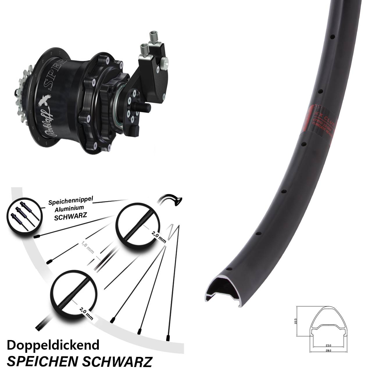28-29 Zoll KX Clue Rohloff 500/14 TS DB OEM Tandem