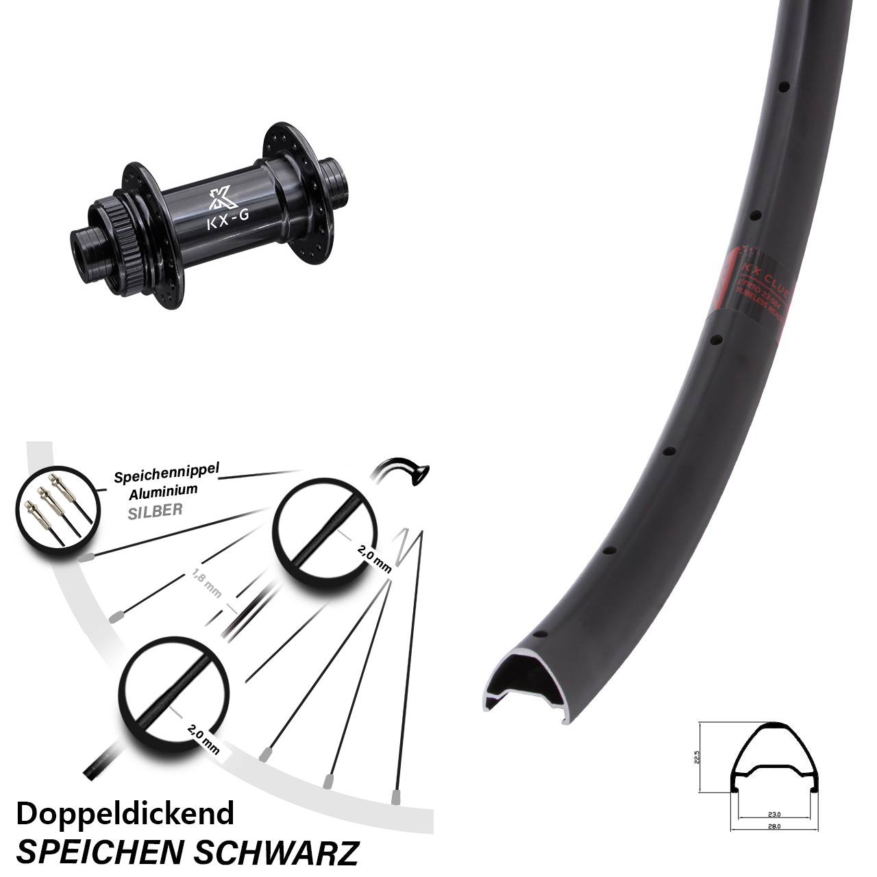 Disc Vorderrad 28-29 Zoll KX-G Clue 12x100