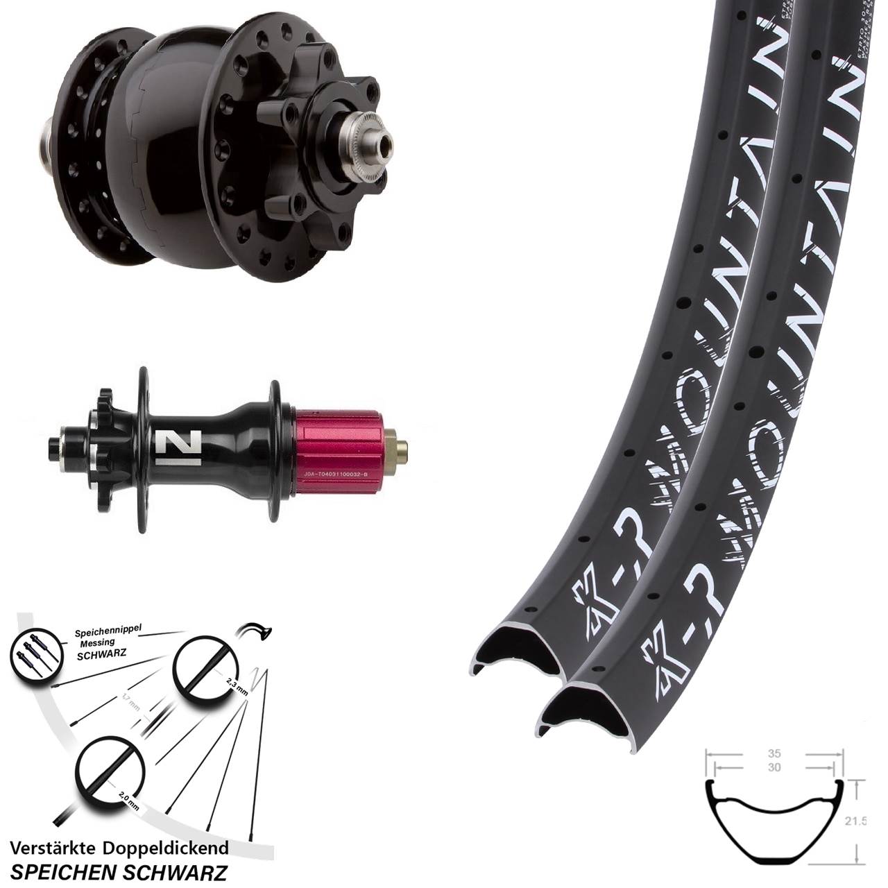 Disc 650B Laufradsatz KX-R Mountain Novatec D792SB SON 28 8-12 fach HG QR