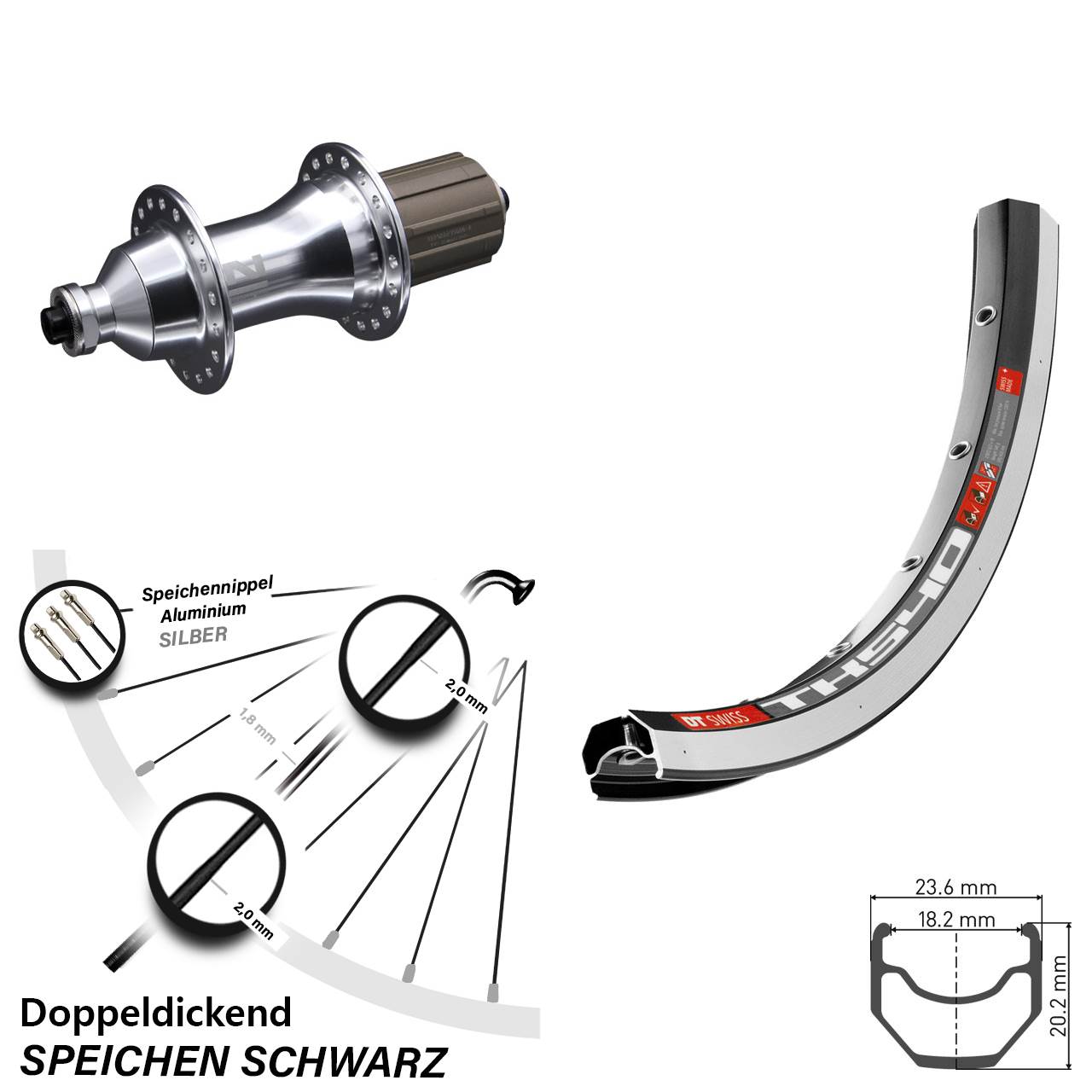 Hinterrad 28 Zoll DT Swiss TK540 Novatec F162 8-12 fach QR