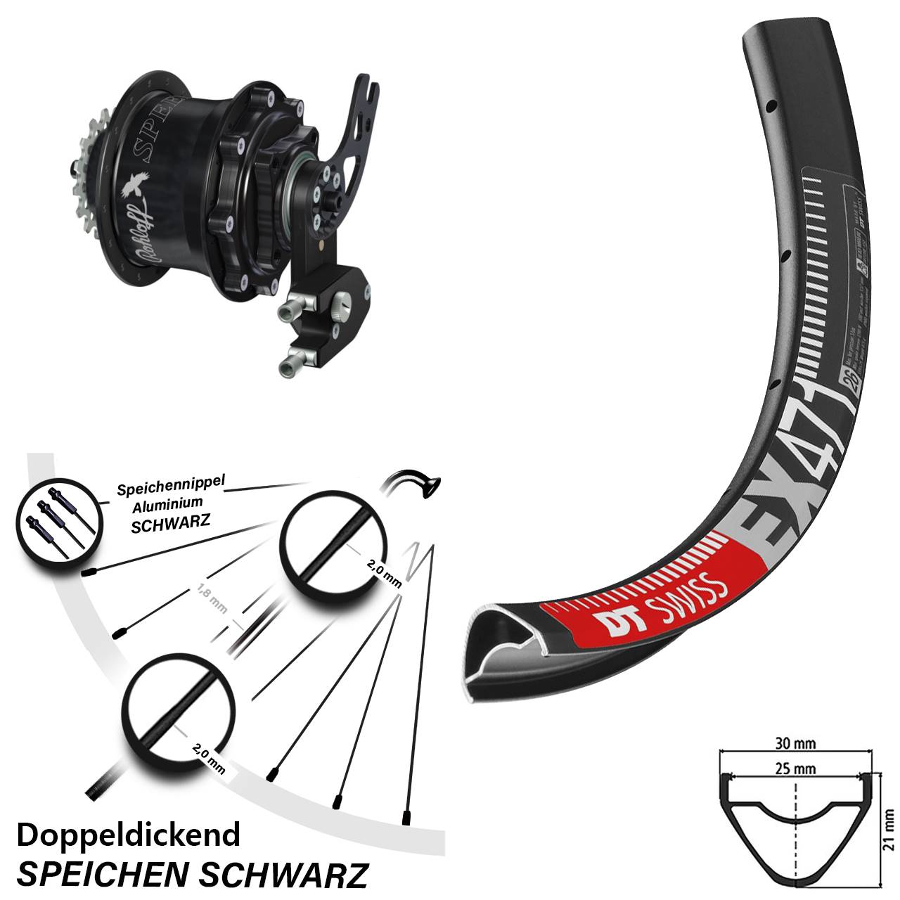 DT Swiss EX 471 Rohloff Speedhub 500/14 CC DB PM 29 Zoll Disc Hinterrrad
