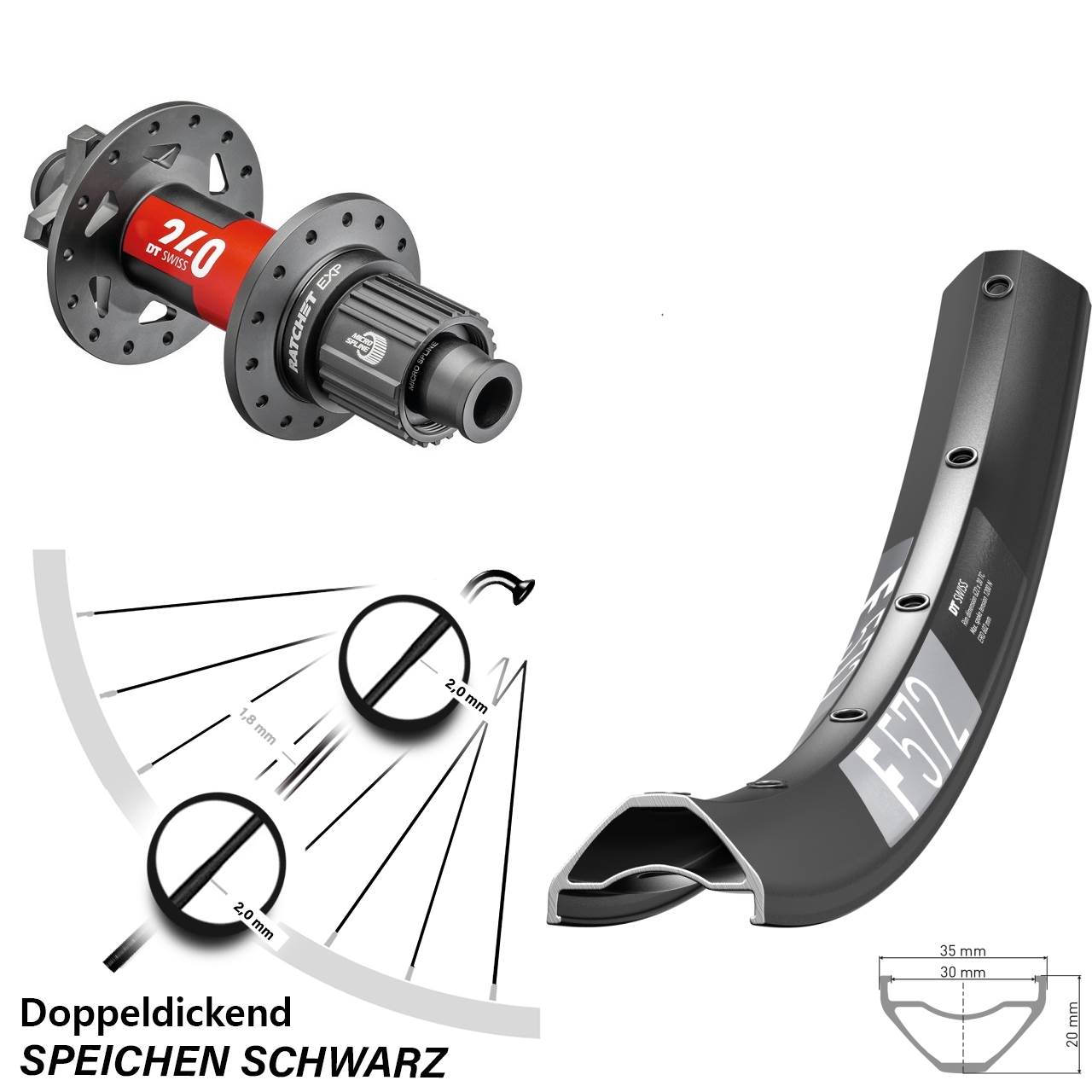 29 Zoll DT Swiss F572-240 Disc Laufrad 12x148 Shimano Micro Spline