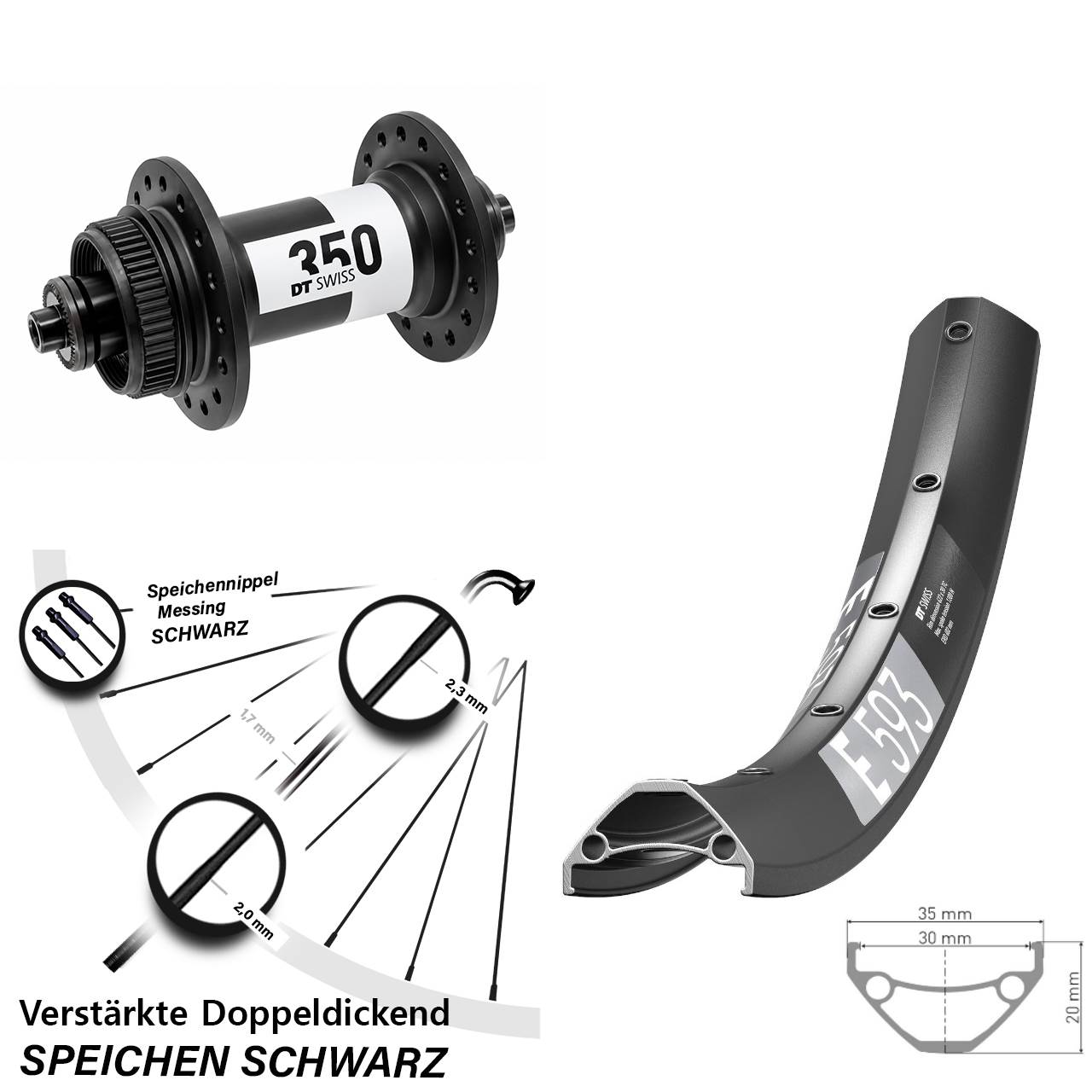 Disc Laufrad QR 29 Zoll DT Swiss E593-350