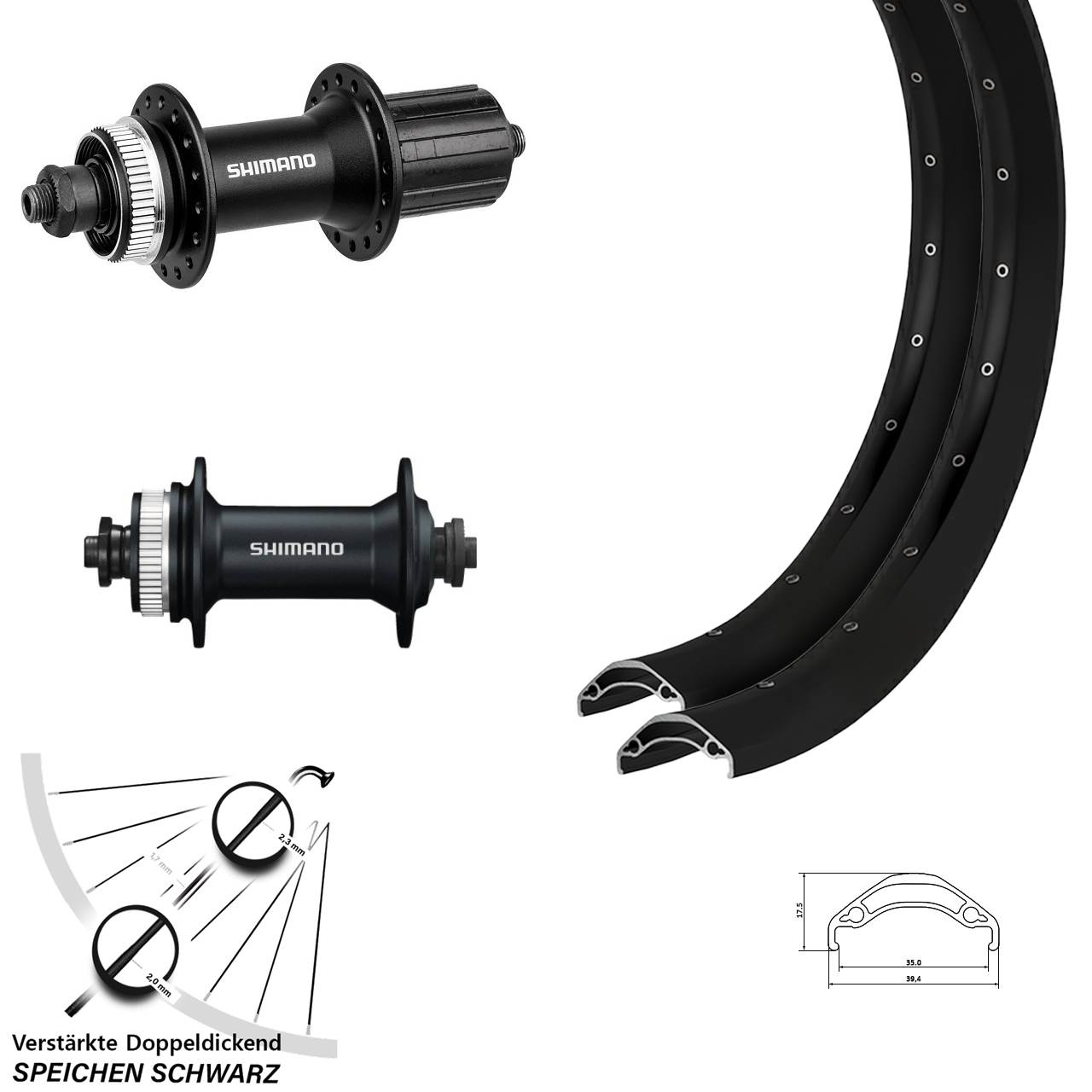 29 Zoll Ryde Disc 35 Shimano HB-M4050 Alivio Disc Laufradsatz QR 8-11 fach HG