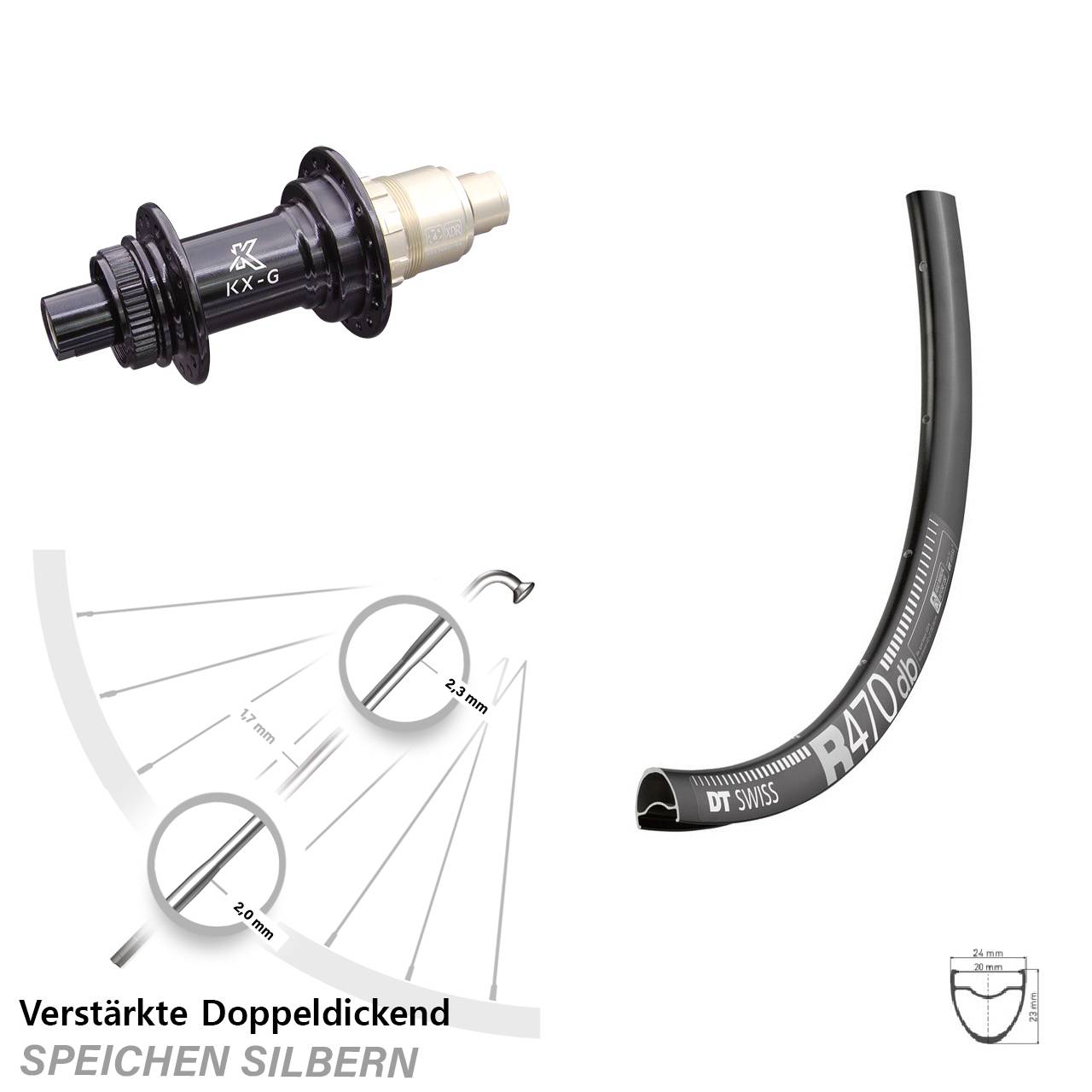 Disc Hinterrad 28 Zoll DT Swiss R 470 KX-G SRAM XDR 12x142