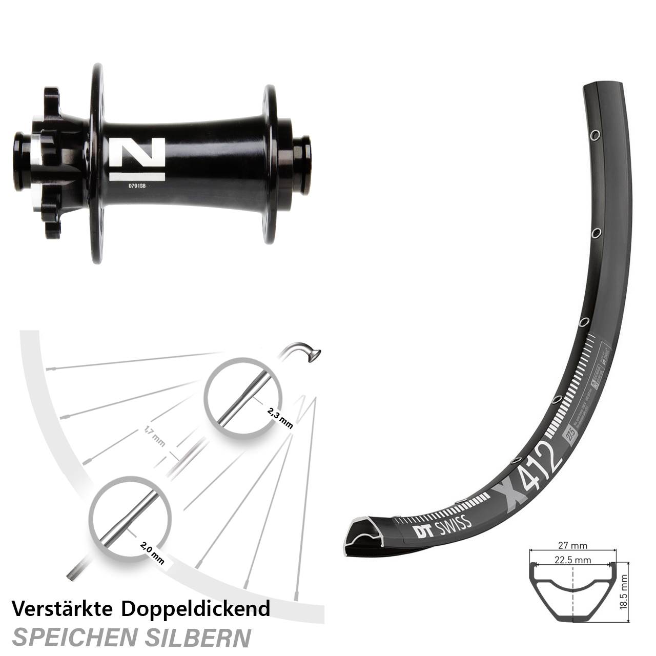 Disc Laufrad 29 Zoll DT Swiss X 412 Novatec D791 12x100