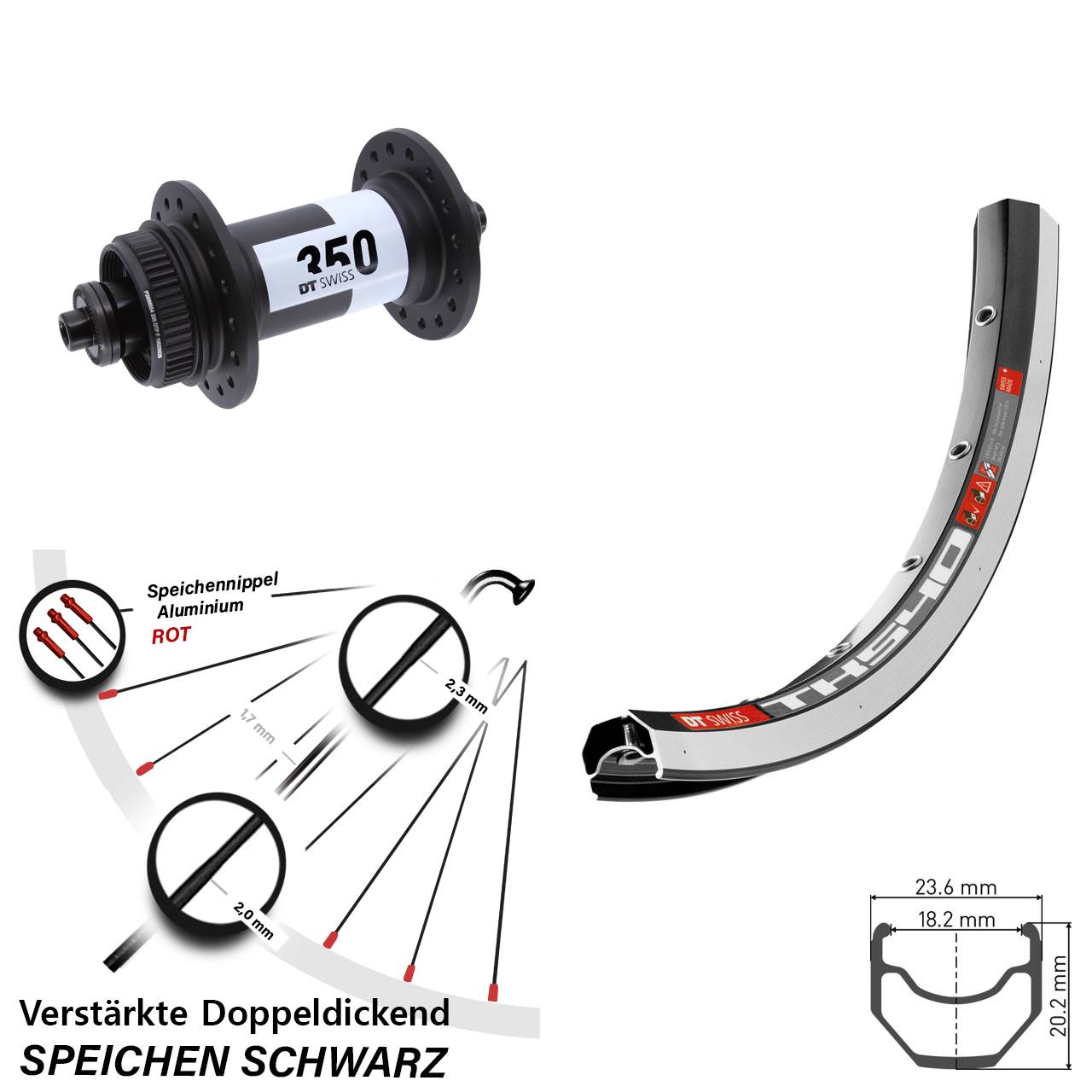 Vorderrad 28 Zoll DT Swiss TK540-350 QR