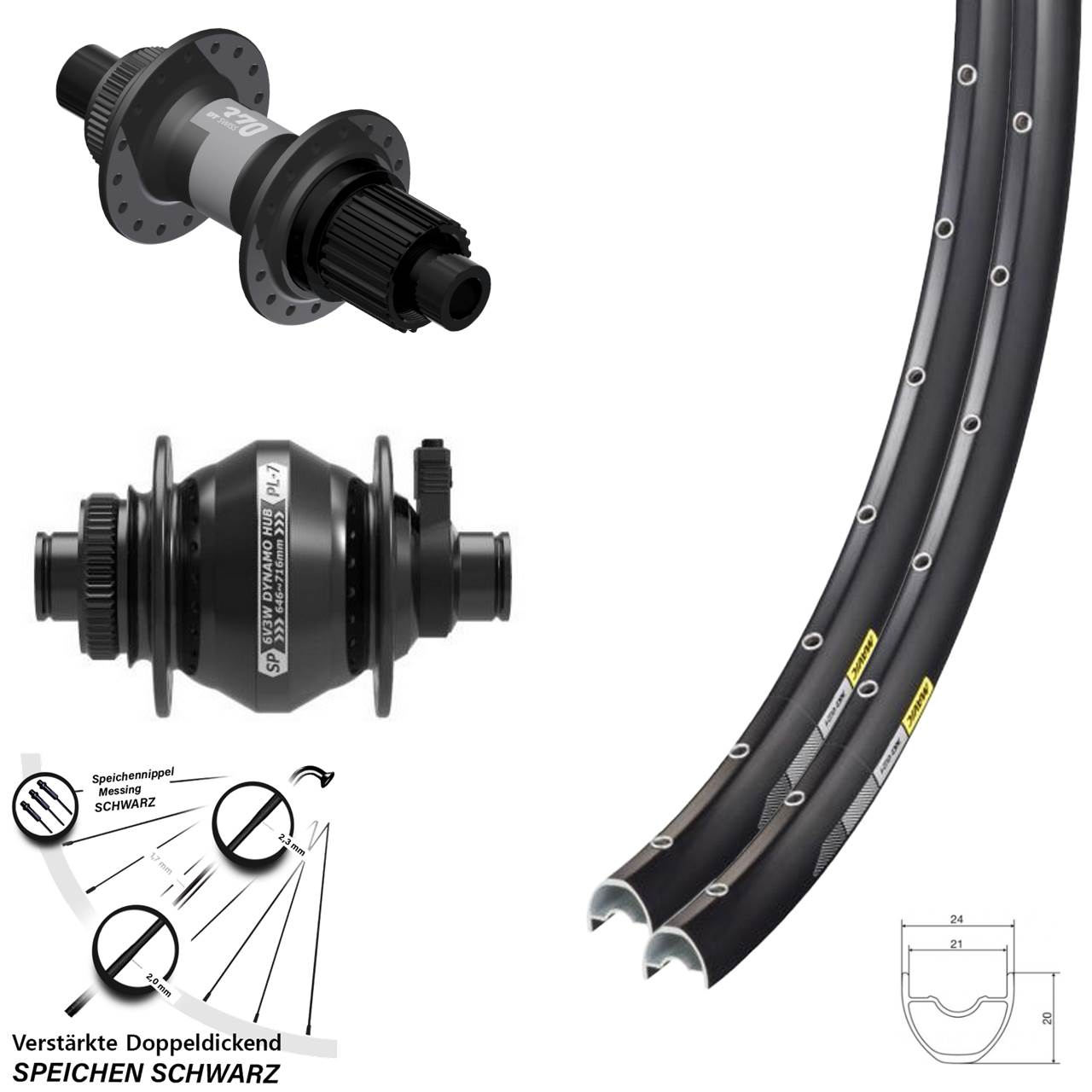 Disc Laufradsatz 29 Zoll Mavic XC621 DT Swiss 370 SP PL-7 Micro Spline 12x100/142