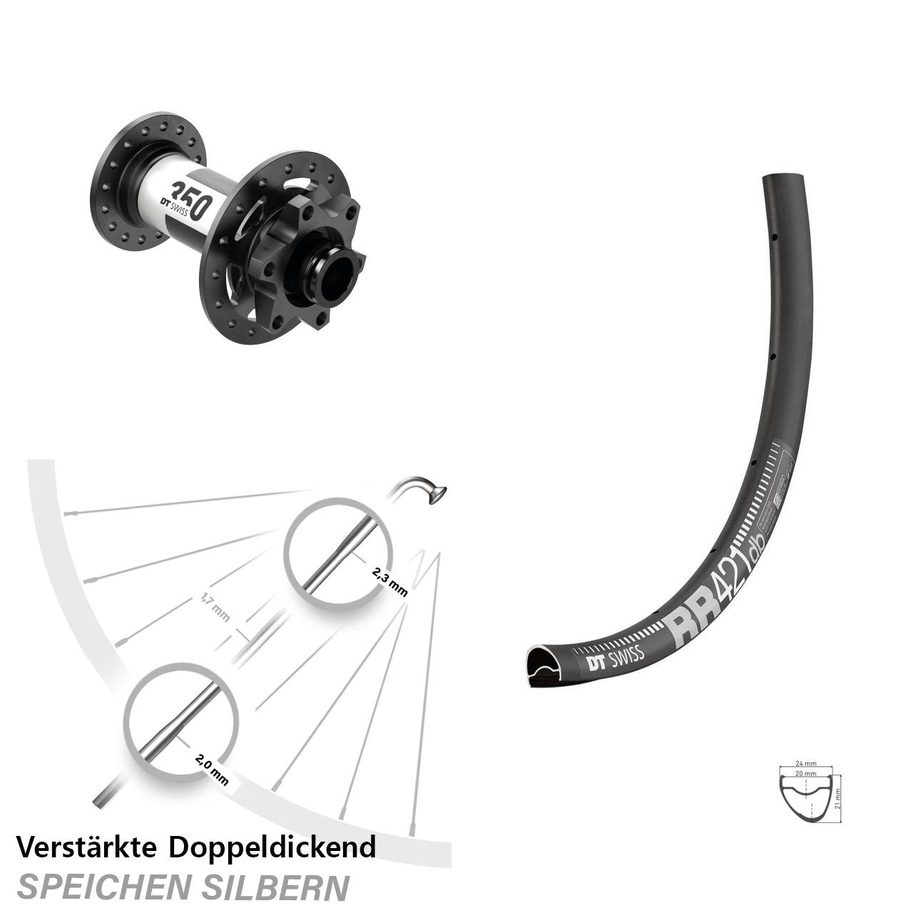 DT Swiss RR 421-350 28 Zoll Disc Vorderrad 12x100