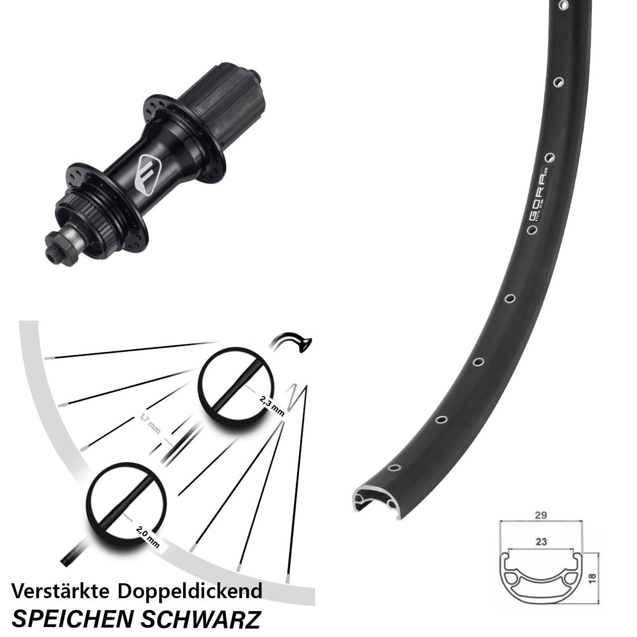 Gora 23 Formula CL-52 26 Zoll Hinterrad Centerlock QR 8-11 fach