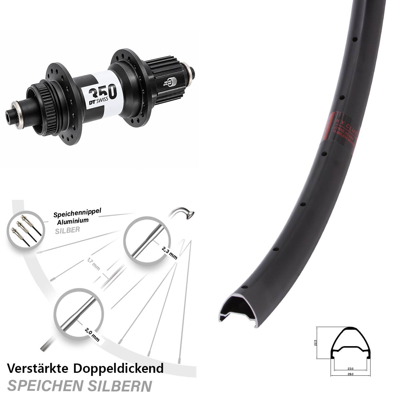 KX Clue DT Swiss 350 Ratchet 36 29 Zoll Disc Laufrad für Schnellspanner Micro Spline