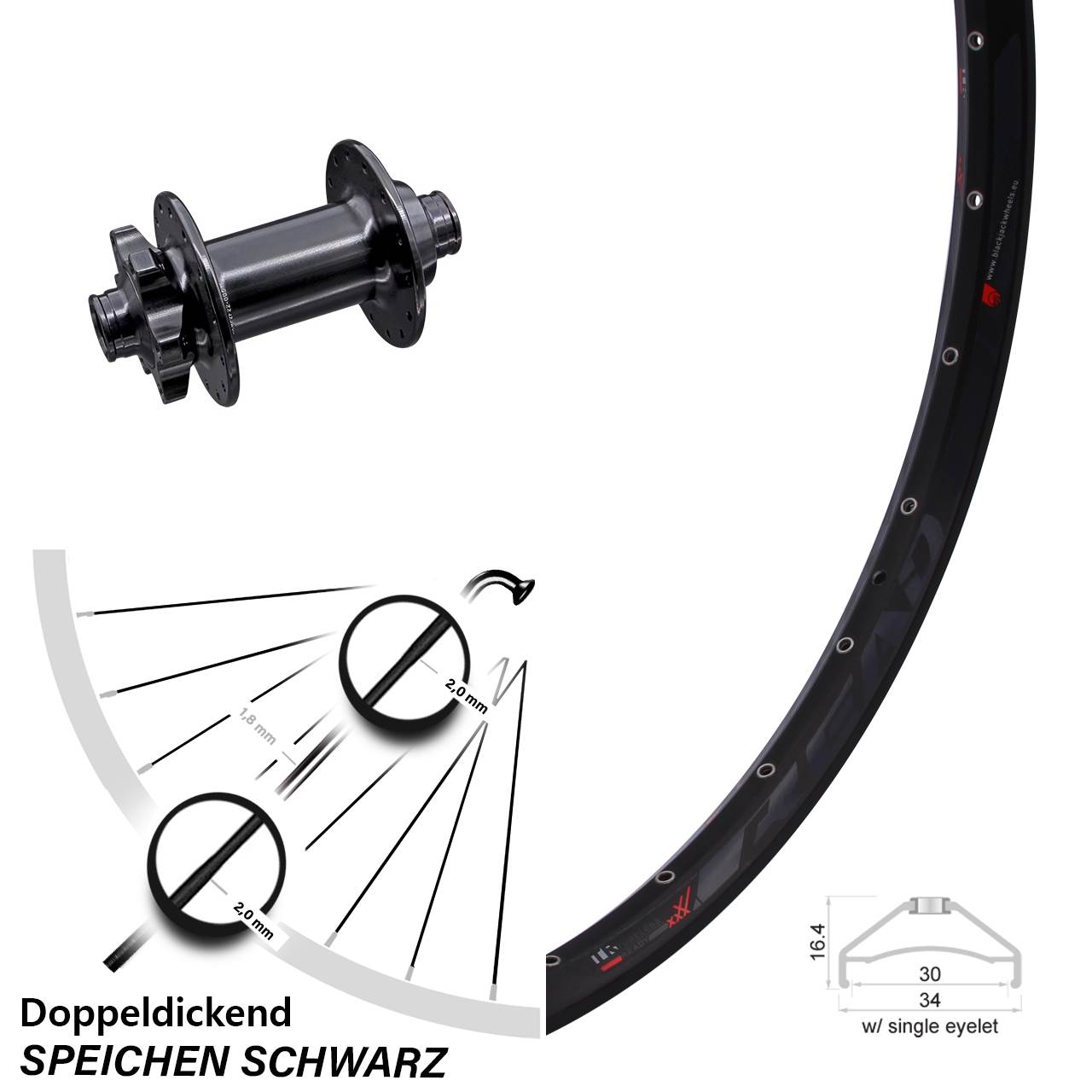 Disc Laufrad 27,5 Zoll Rodi Ready 30 Aivee MP2 15x110 Boost