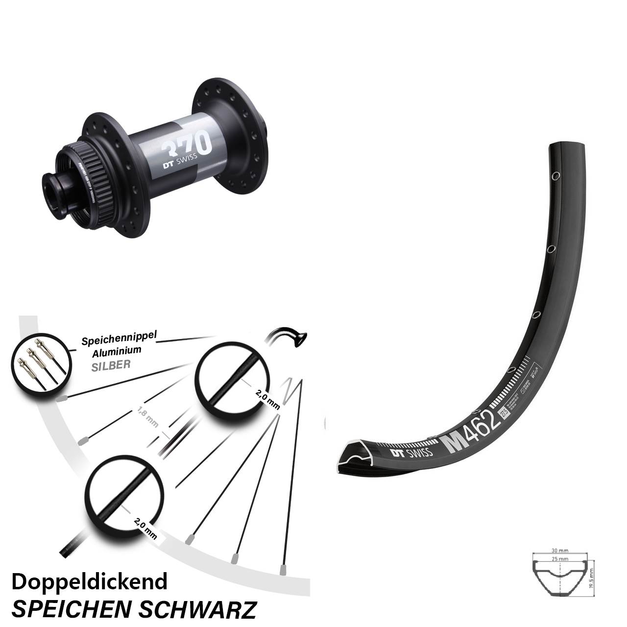 Disc Laufrad 15x100 29 Zoll DT Swiss M 462 370