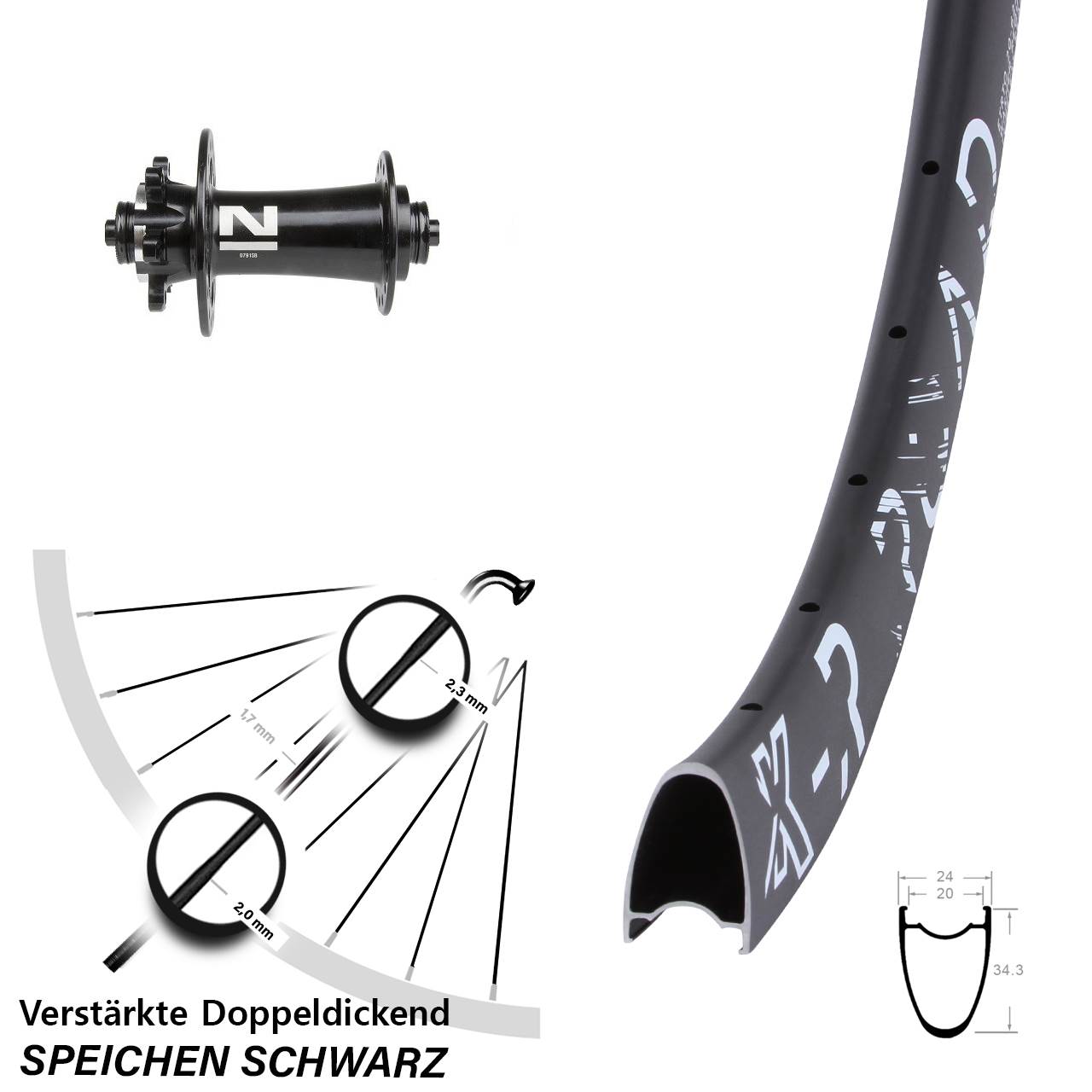 29 Zoll KX-R Road Novatec D791SB 6-Loch Vorderrad QR