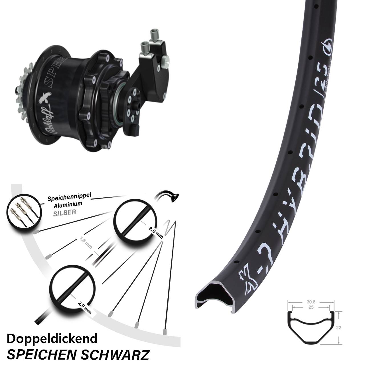 28-29 Zoll KX-R Hybrid 25 Rohloff Speedhub CC DB OEM Tandem