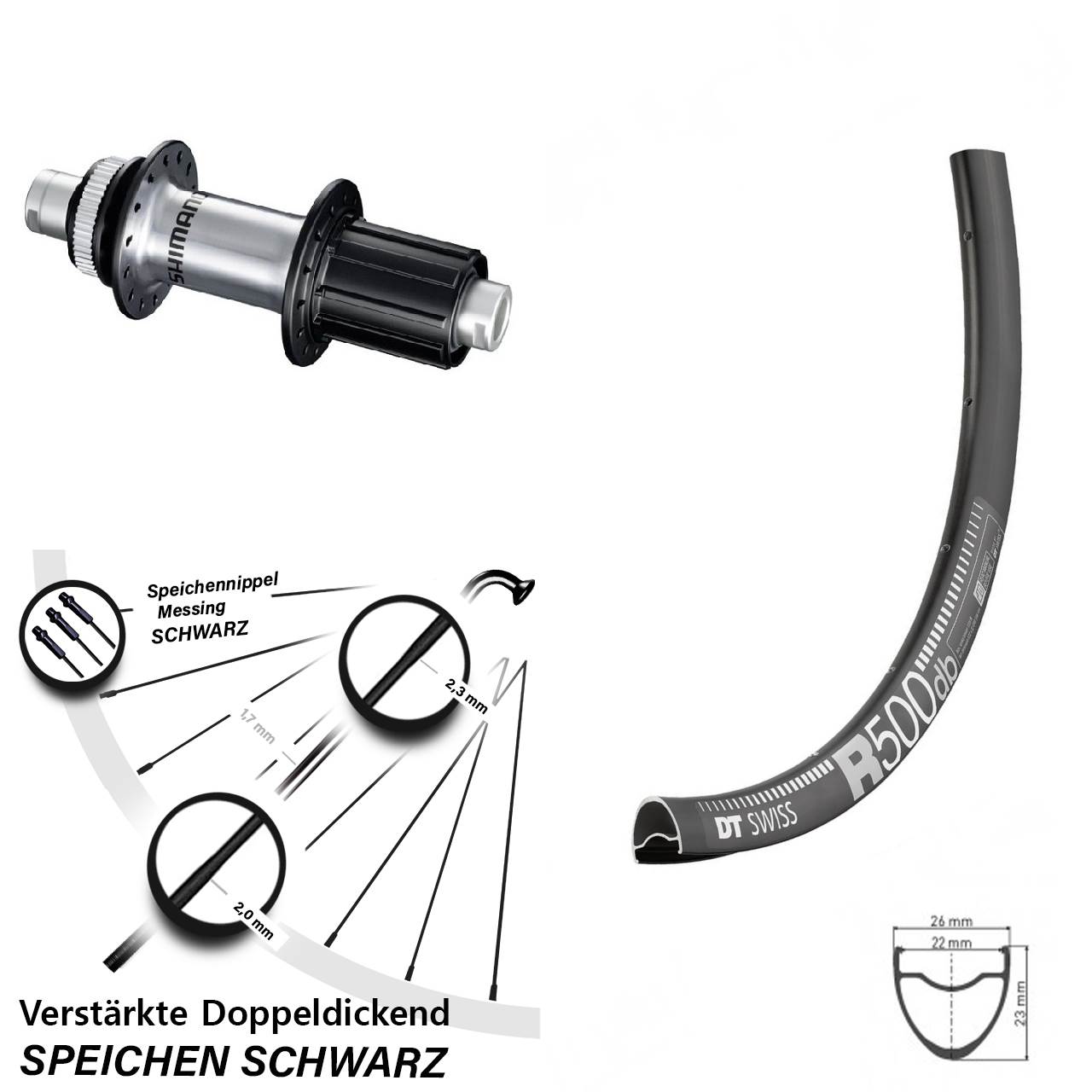 DT Swiss R500 Shimano FH-RS770 29 Zoll Disc Laufrad 12x142 8-12 fach HG