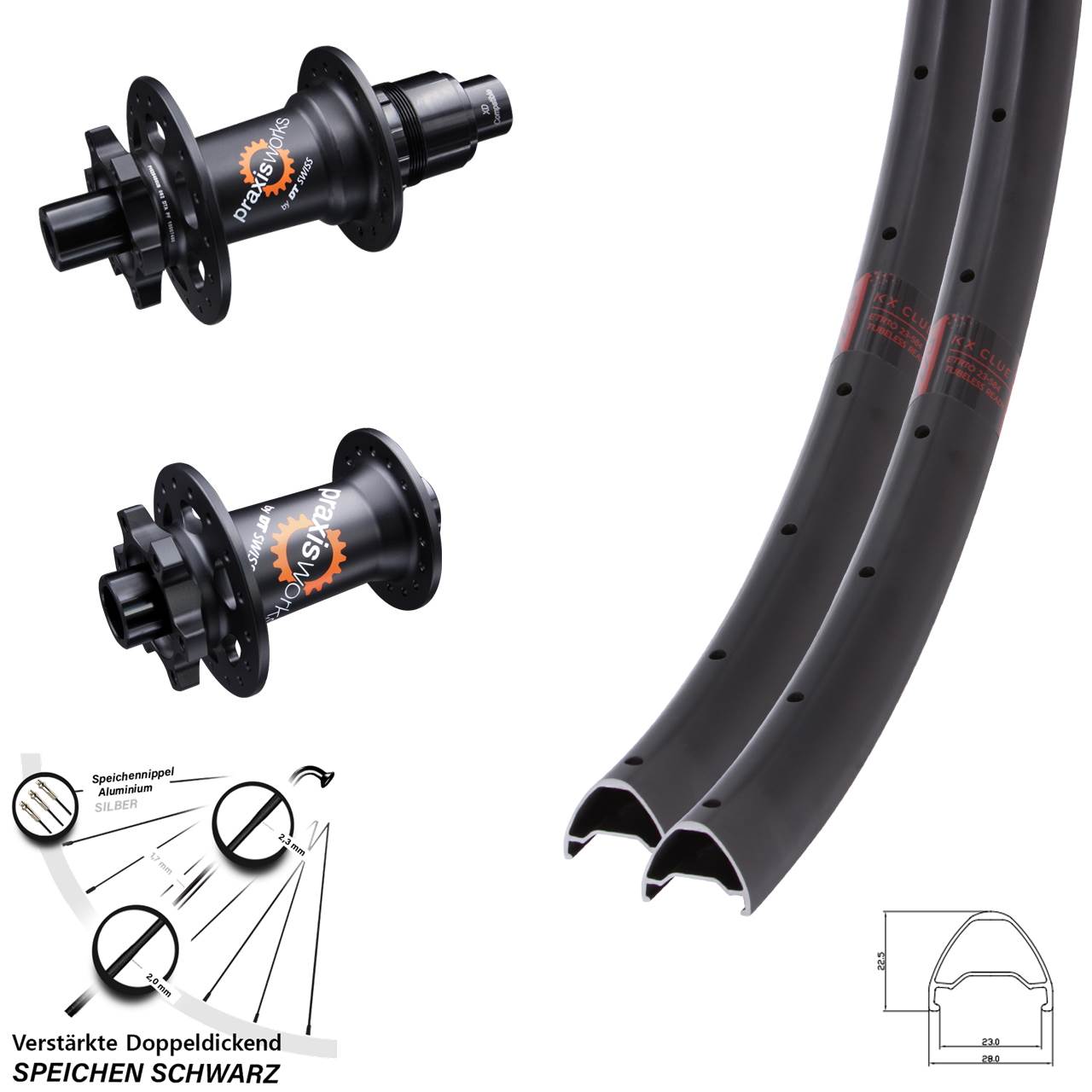 Laufradsatz 6-Loch 650B KX Clue DT Swiss 350 SL SRAM XD 12x100/142