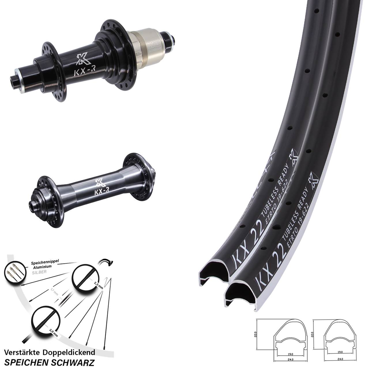 KX-R 22 OS 28 Zoll Laufradsatz QR SRAM XDR