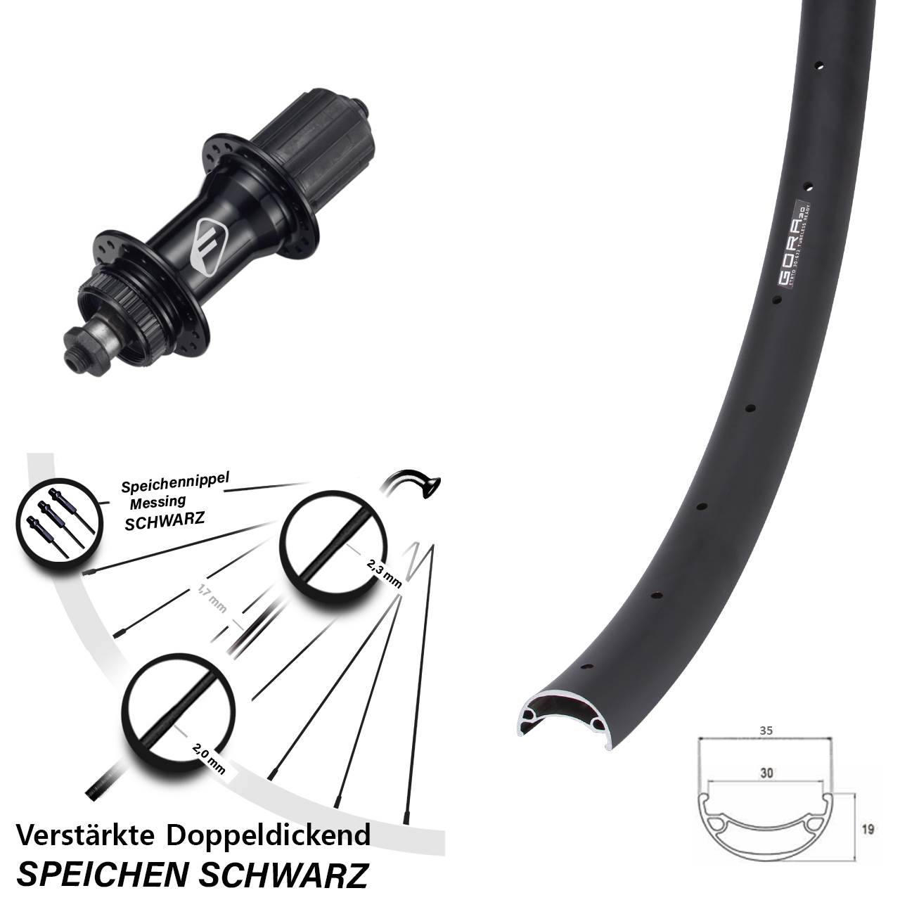26 Zoll Gora 30 Formula CL52 Hinterrad Centerlock für Schnellspanner 8-11 fach