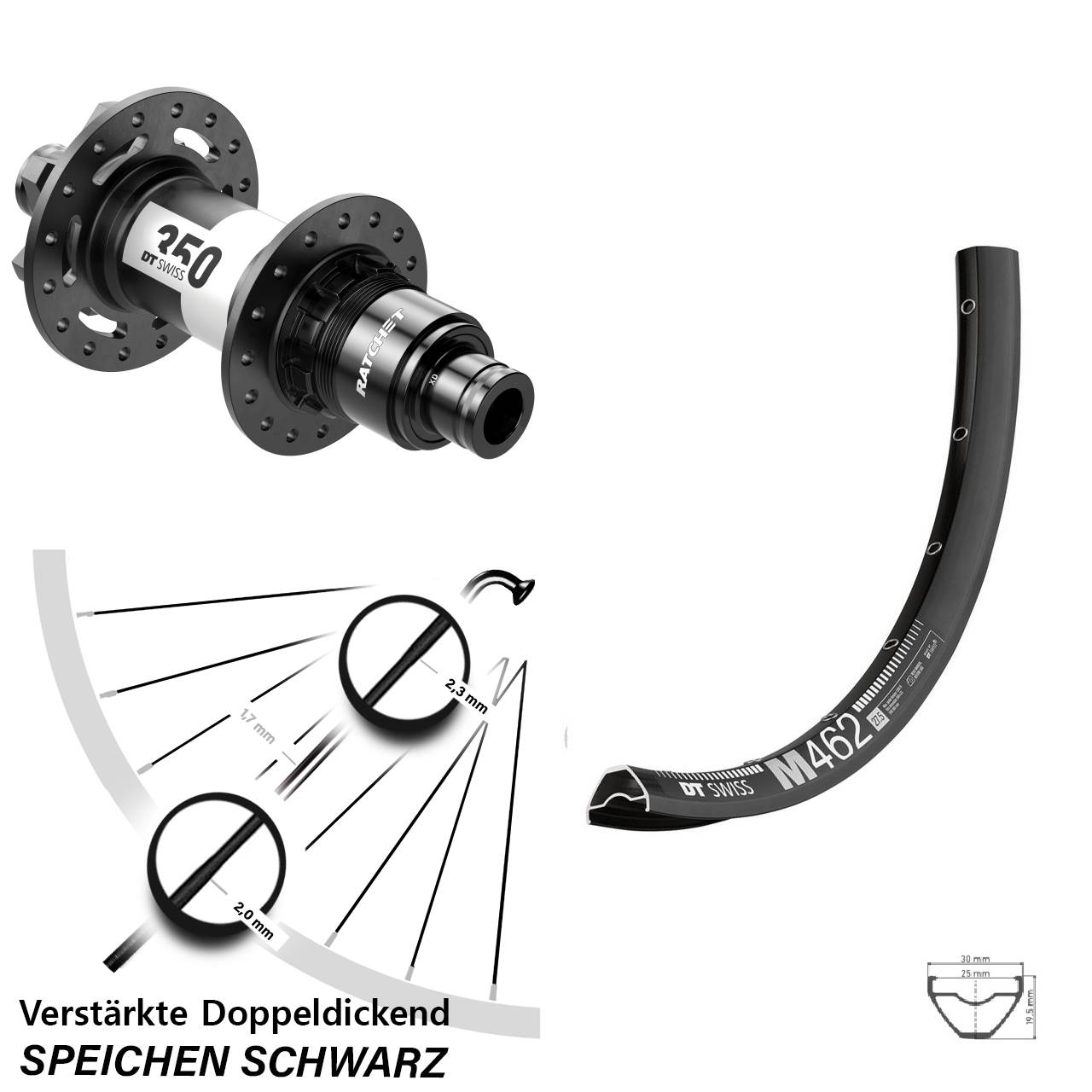DT Swiss M46-350 27,5 Zoll Disc Laufrad 12x148 Boost XD 11-12 fach
