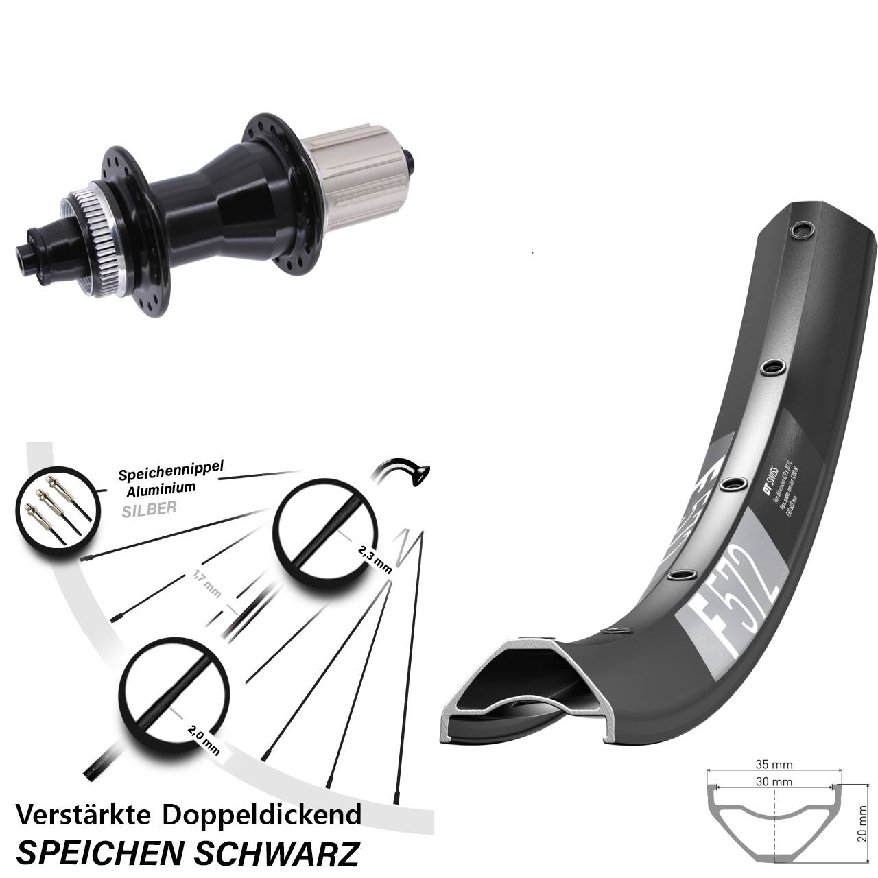 Disc Hinterrad für Schnellspanner 29 Zoll DT Swiss F572 Novatec CL-135 8-12 fach