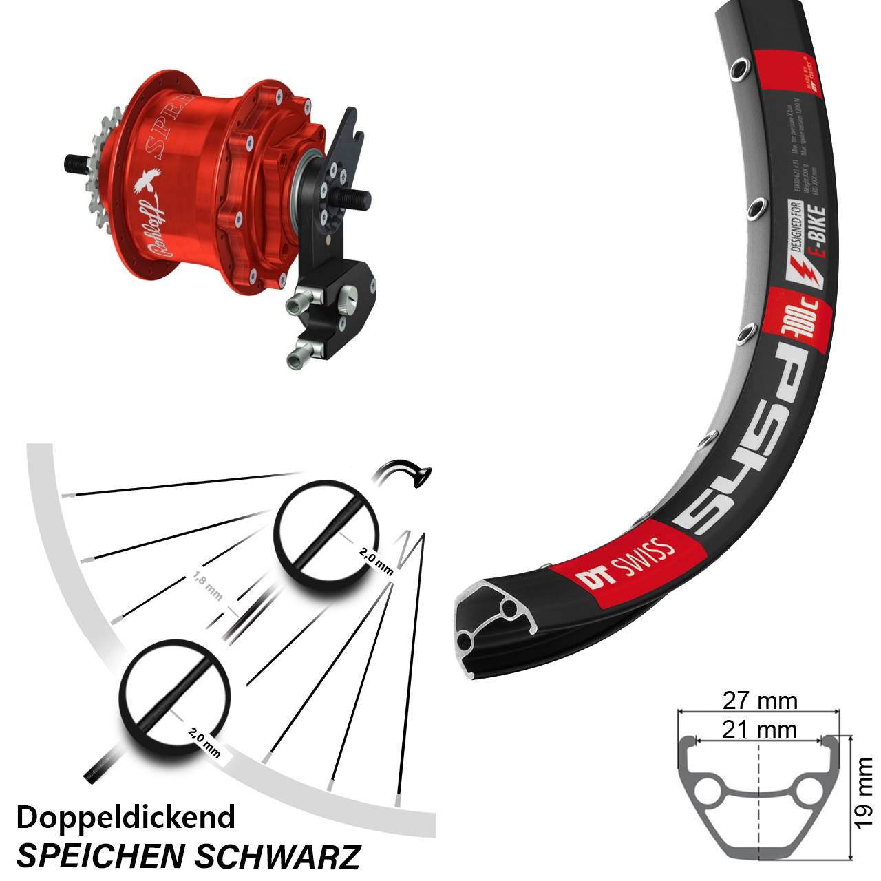26 Zoll DT Swiss 545d Rohloff Speedhub 500/14 TS DB OEM2 rot