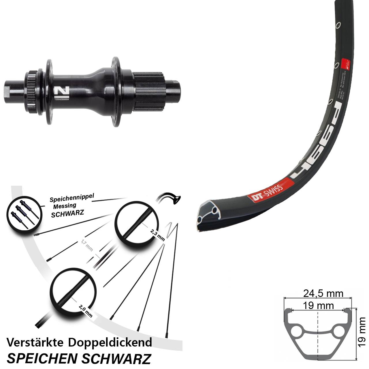 Centerlock Hinterrad 12x142 28 Zoll DT Swiss 466d Novatec D792 Micro Spline