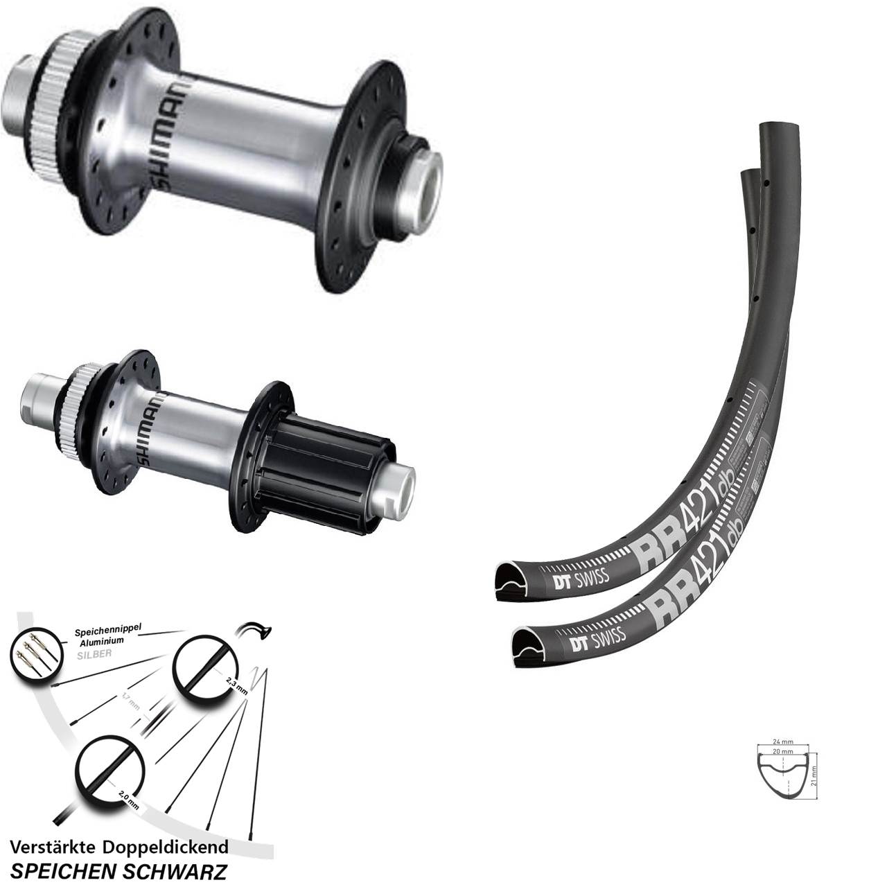 Disc Laufrad-Satz 28 Zoll DT Swiss RR 421 Shimano GRX RS770 8-12 fach HG 12x100/142