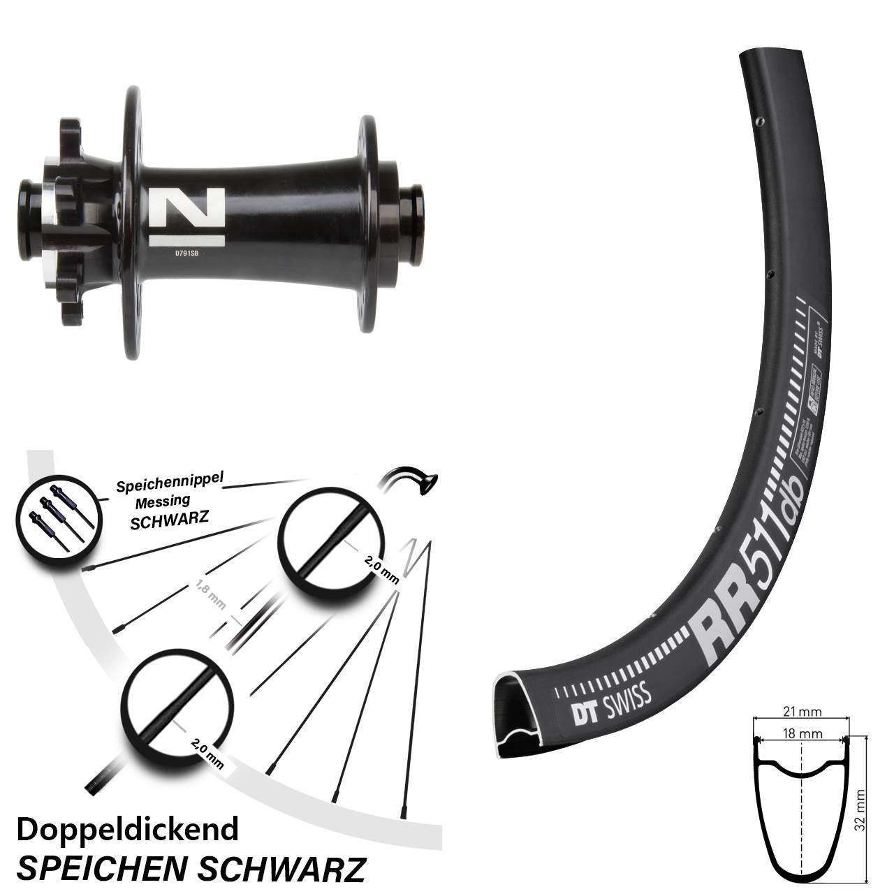Disc Vorderrad 28 Zoll DT Swiss RR 511 Novatec D791 15x100