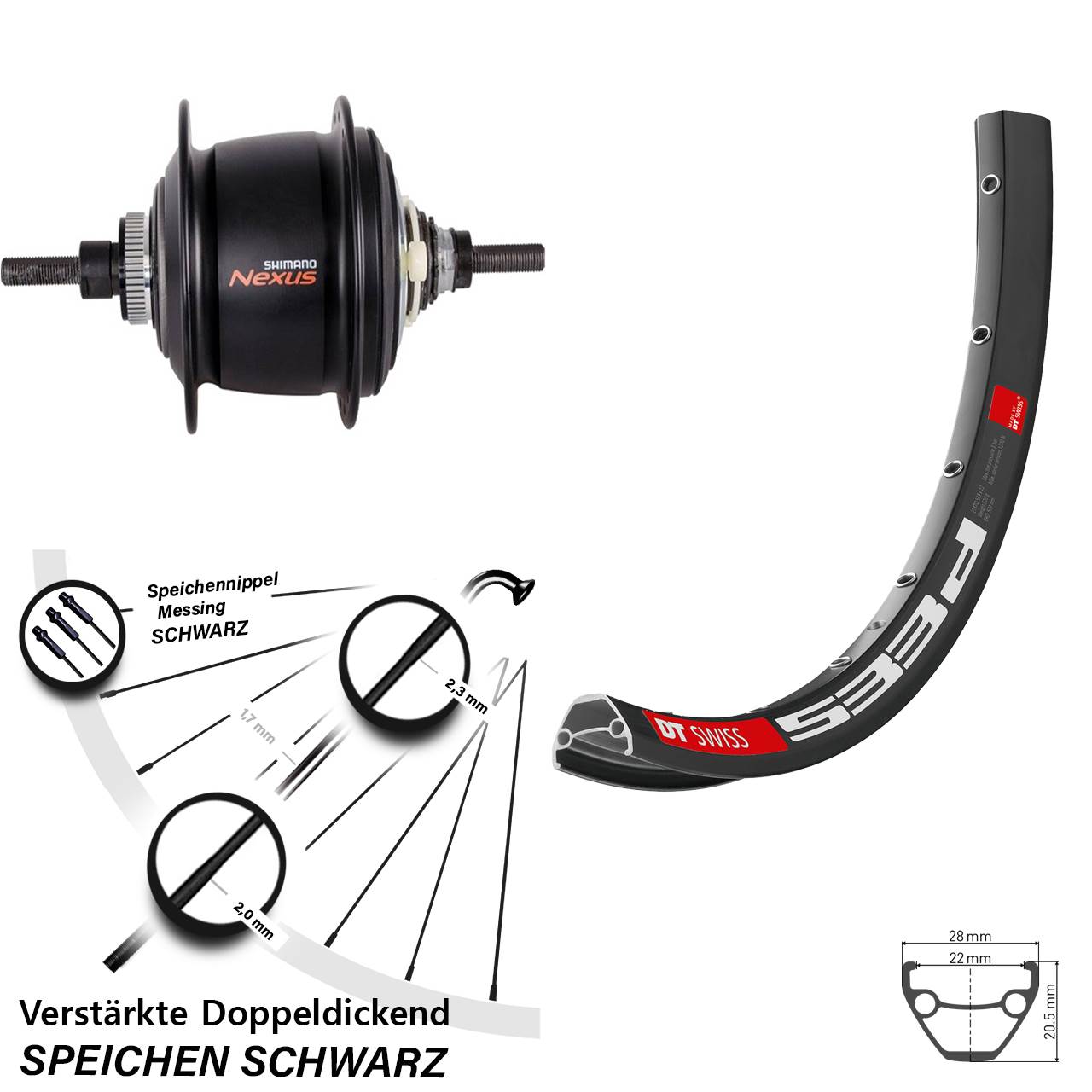 28-29 Zoll 8-Gang Centerlock DT Swiss 533 Hinterrad