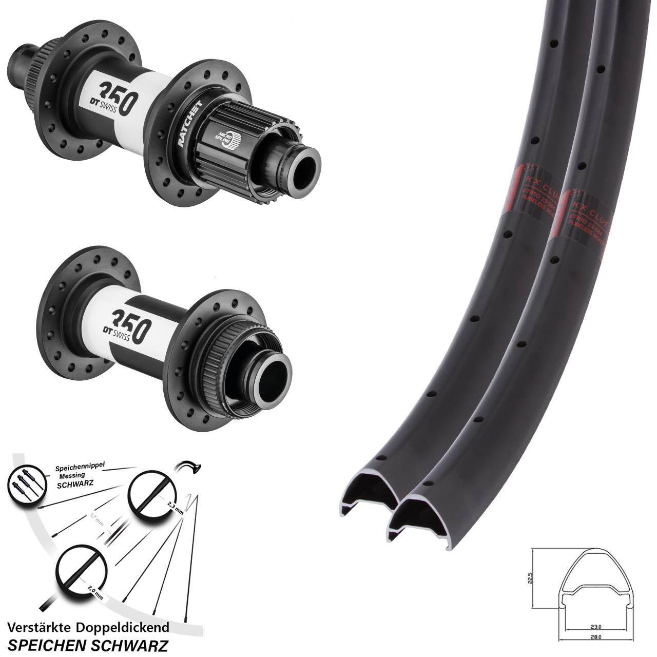 KX Clue DT Swiss 350 27,5 Zoll Centerlock Laufradsatz 15x110 12x148 Shimano Micro Spline