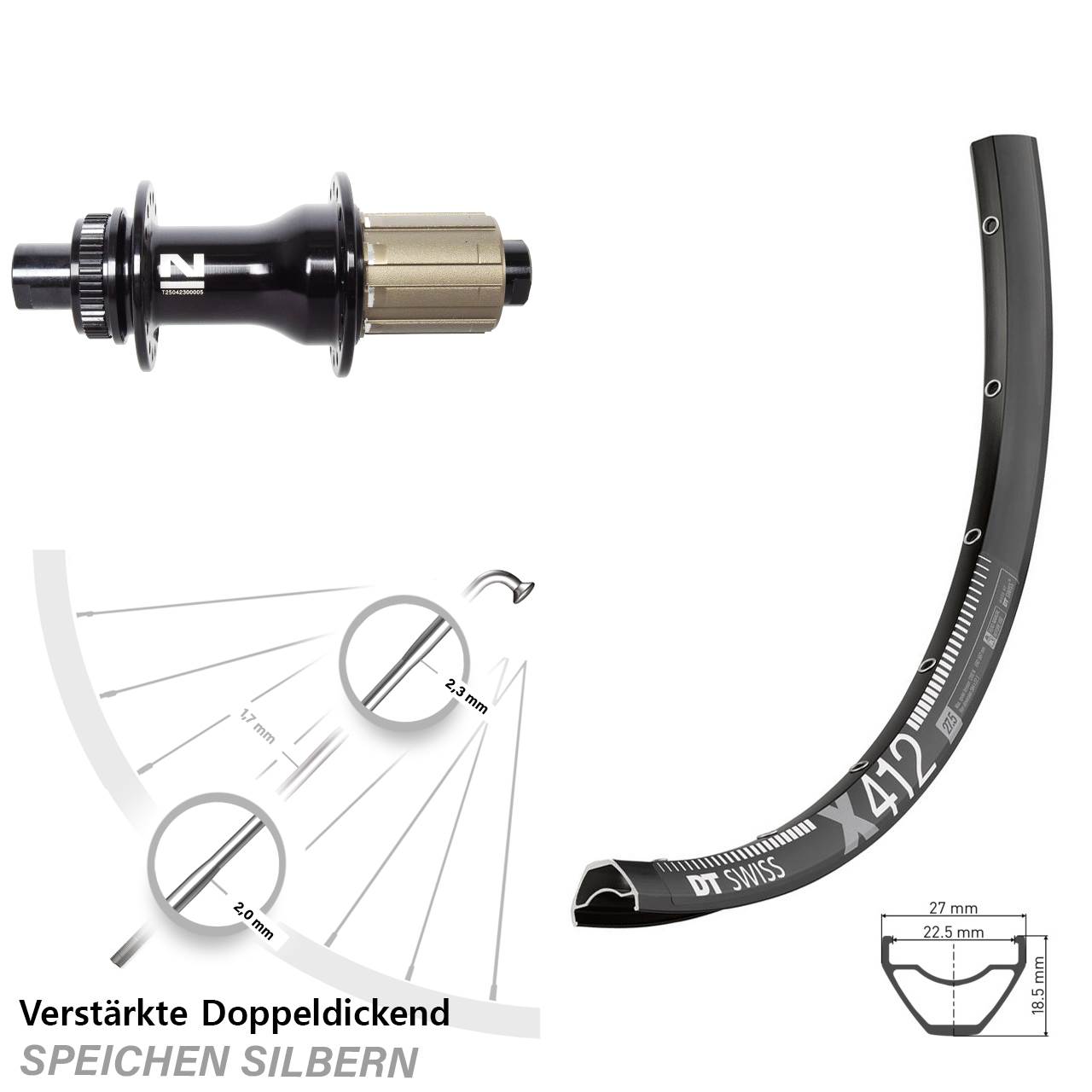 Disc Laufrad 29 Zoll DT Swiss X 412 Novatec D792SB 8-12 fach 12x142