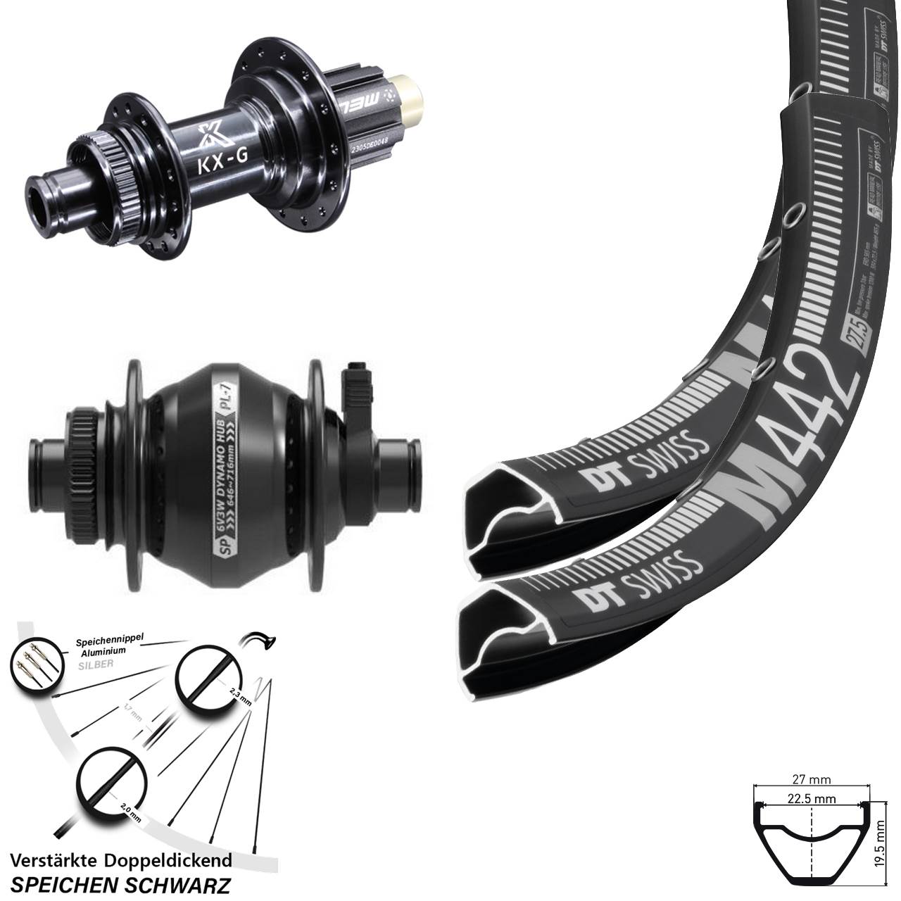 Disc Laufradsatz 12x100/142 29 Zoll DT Swiss M442 KX-G Shutter PL-7 Campagnolo N3W
