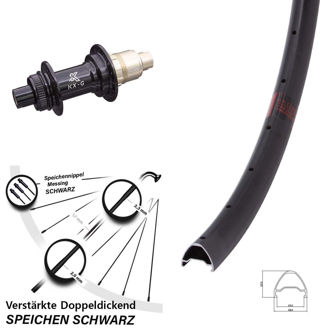 29 Zoll KX-G Clue Centerlock Hinterrad 12x142 SRAM XDR