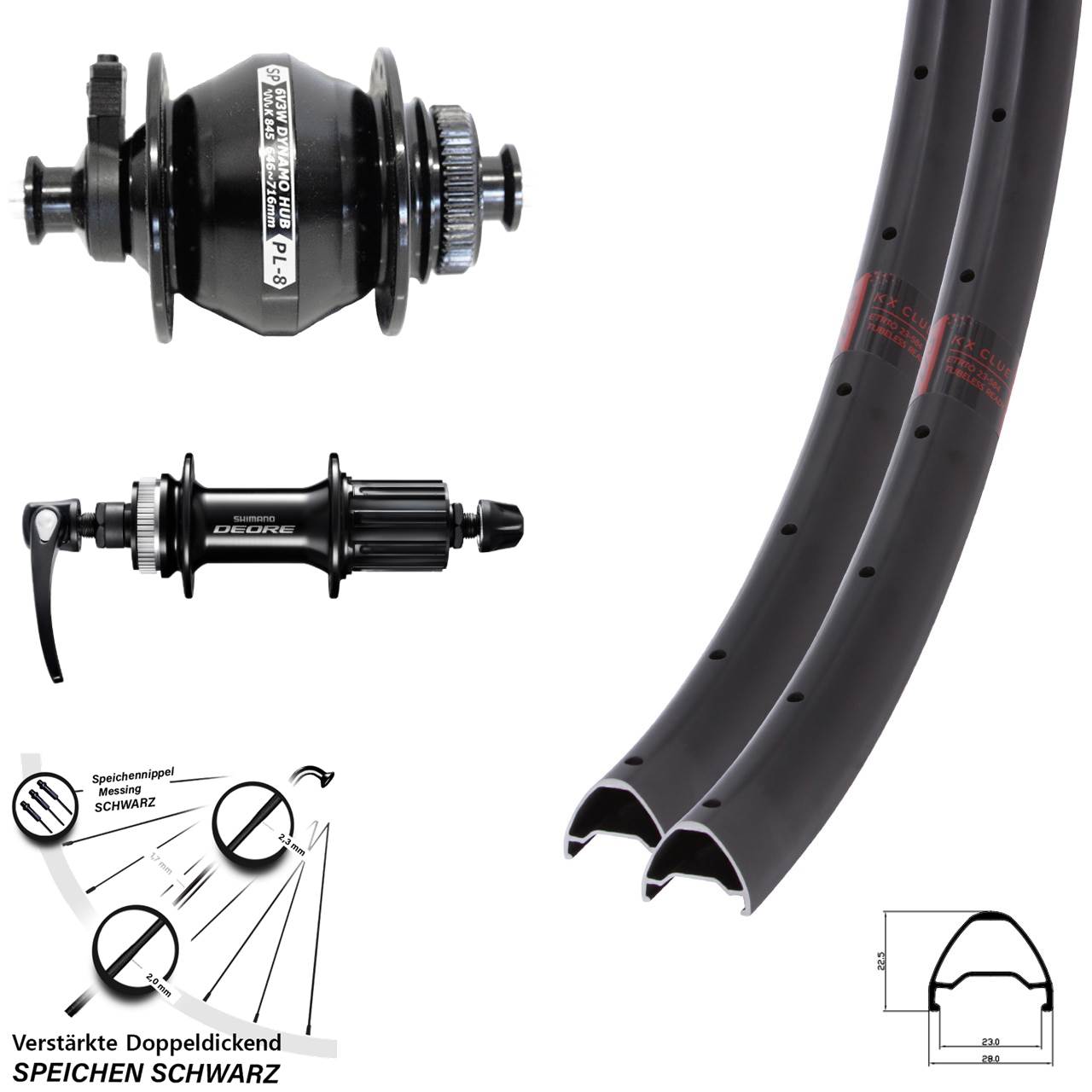 KX Clue Shutter PL-8 Shimano Deore 28-29 Zoll Disc Laufradsatz QR 8-11 fach