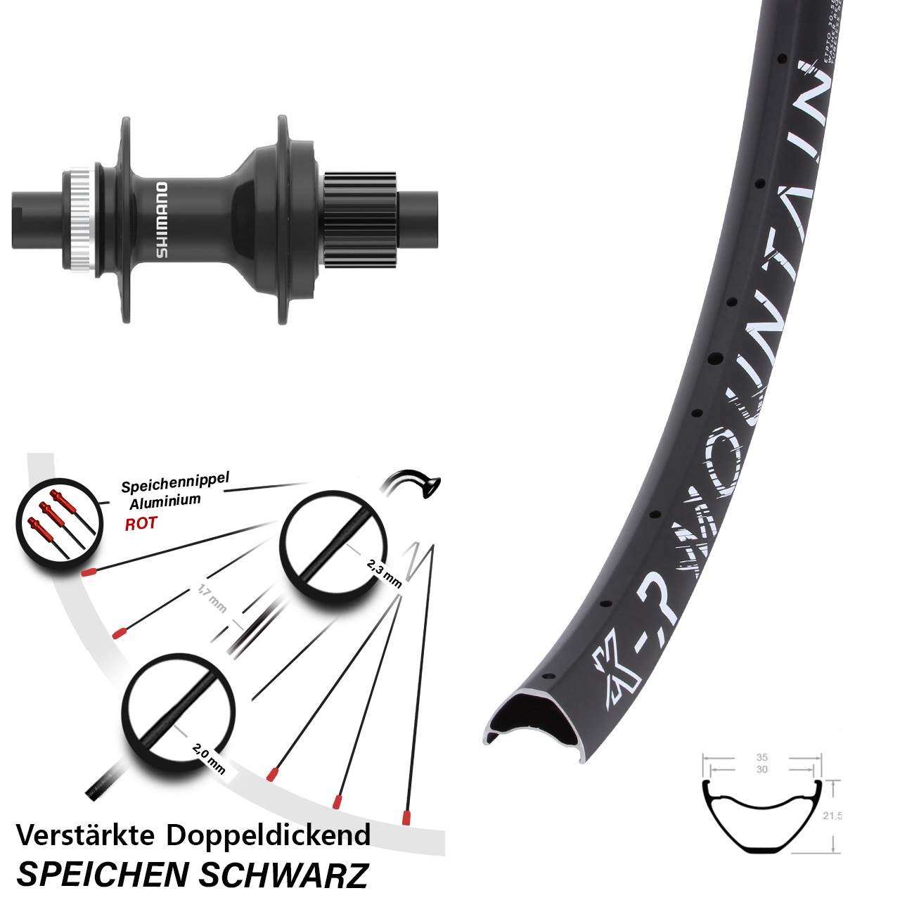Centerlock Hinterrad 27,5 Zoll KX-R Mountain FH-MT410 Micro Spline 12x142