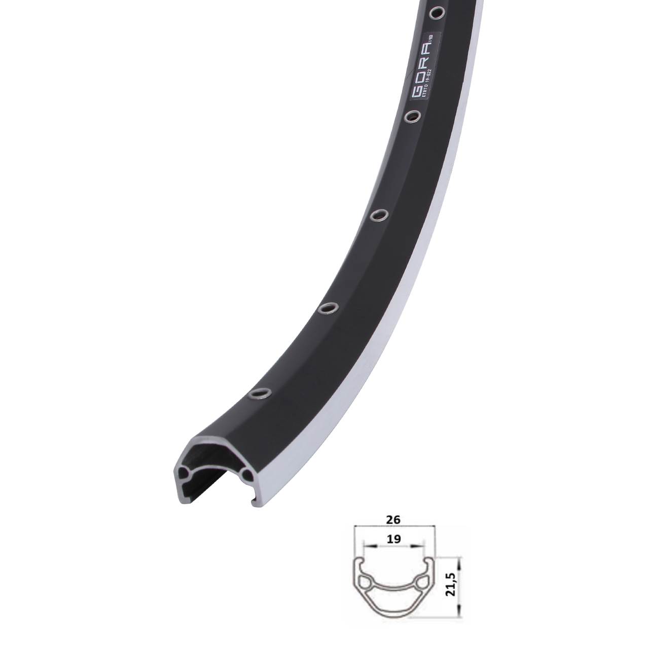 Felge Gora 19 28 Zoll 32 Loch schwarz