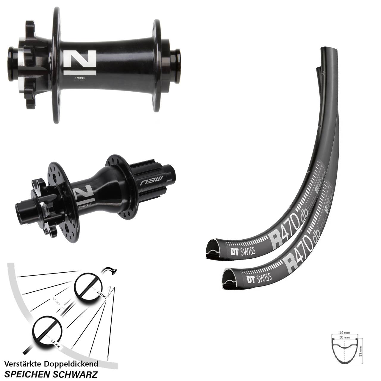 28 Zoll DT Swiss R470 Novatec D791 Superlight 6-Loch Laufradsatz 12x100/142 Campagnolo N3W