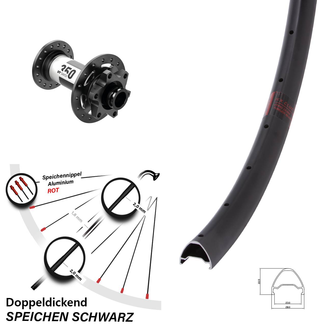 Disc Vorderrad 27,5 Zoll KX Clue DT Swiss 350 15x100