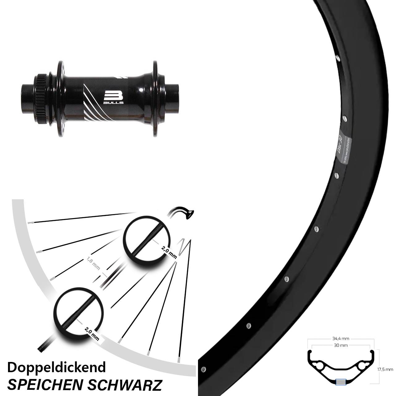 Centerlock Vorderrad 29 Zoll Ryde Disc 30 Formula CL-811 15x110 Boost