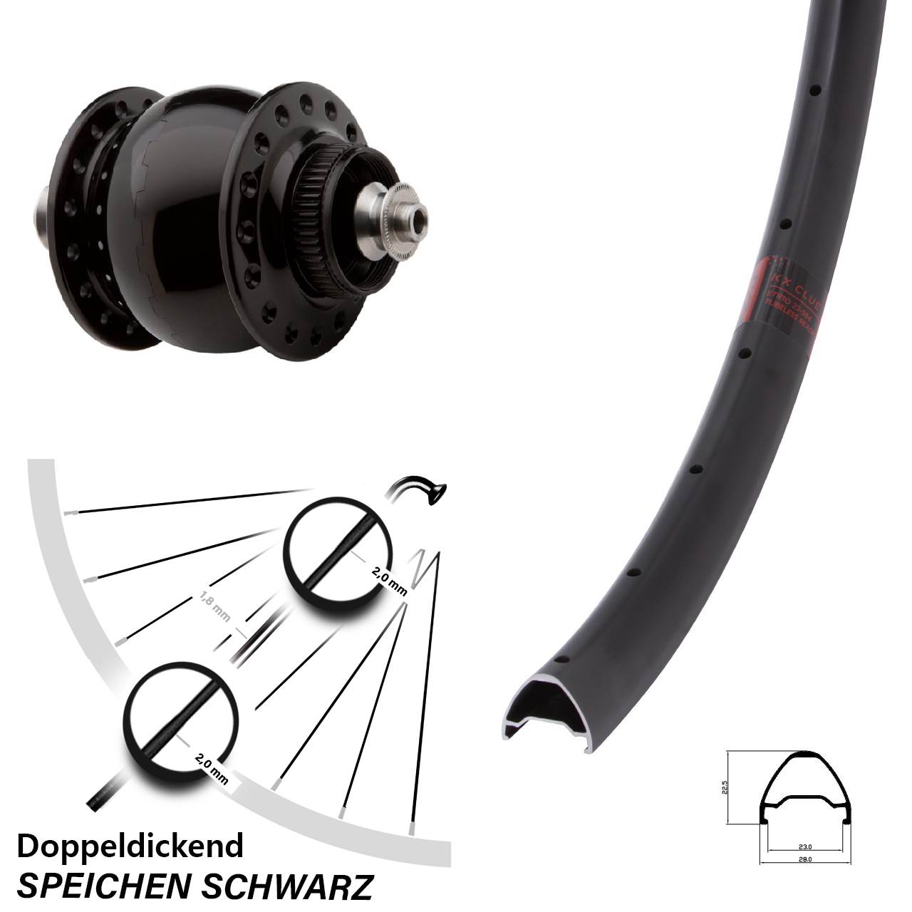 Disc Laufrad mit Nabendynamo QR 28-29 Zoll KX Clue SON delux